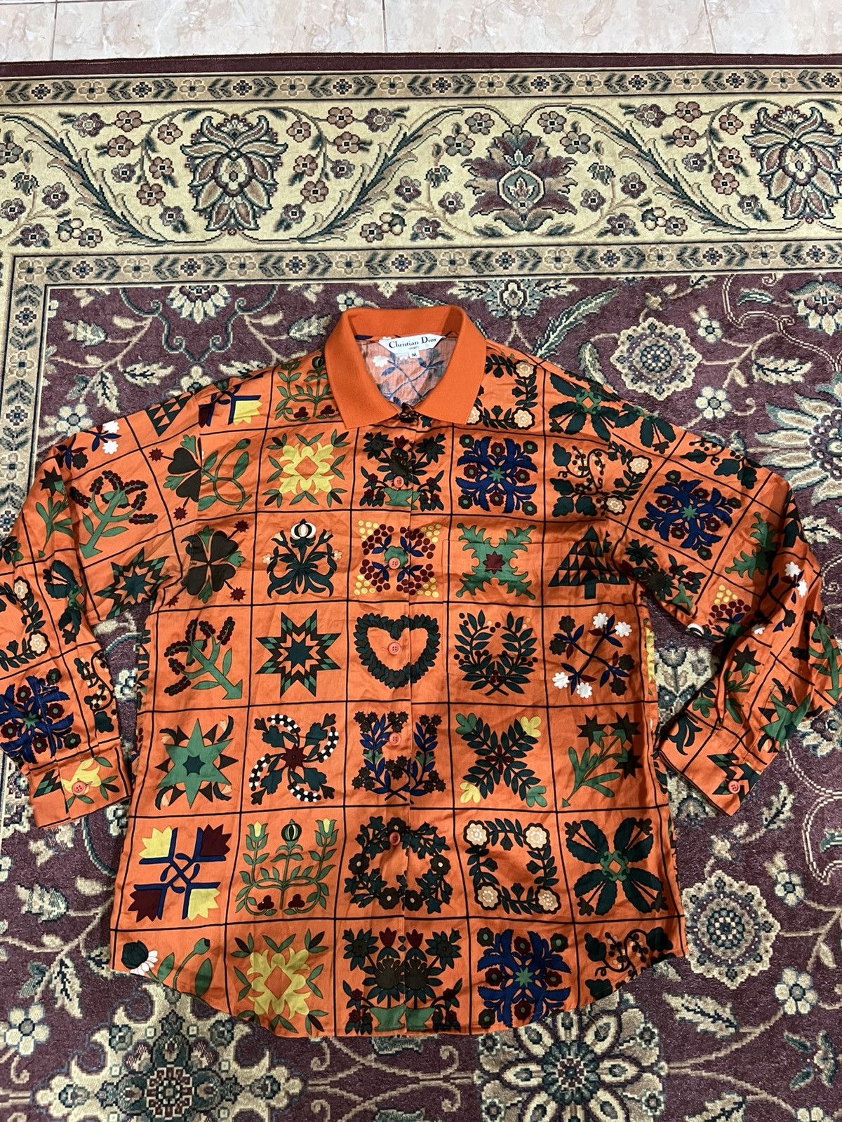 Vintage Christian Dior Sport Rayon Shirt Full Print Rare