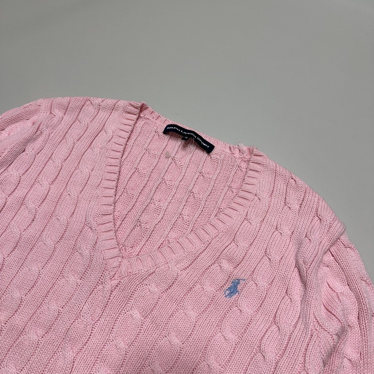Polo Ralph Lauren Polo Ralph Lauren vintage pink cable knit sweater Size XL / US 12-14 / IT 48-50 - 2 Thumbnail