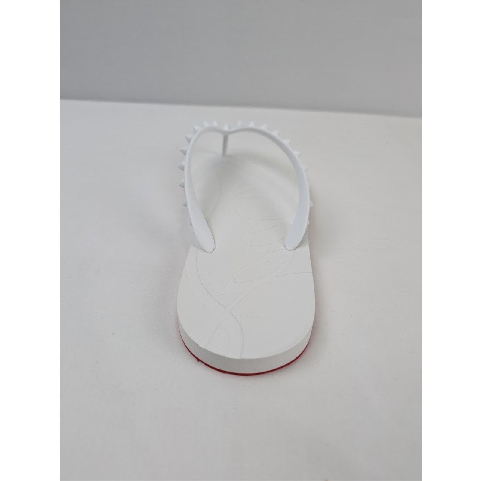 Christian Louboutin o1rshd1 Loubi Flip Flat Slippers in White Size US 11 / EU 44 - 16 Thumbnail