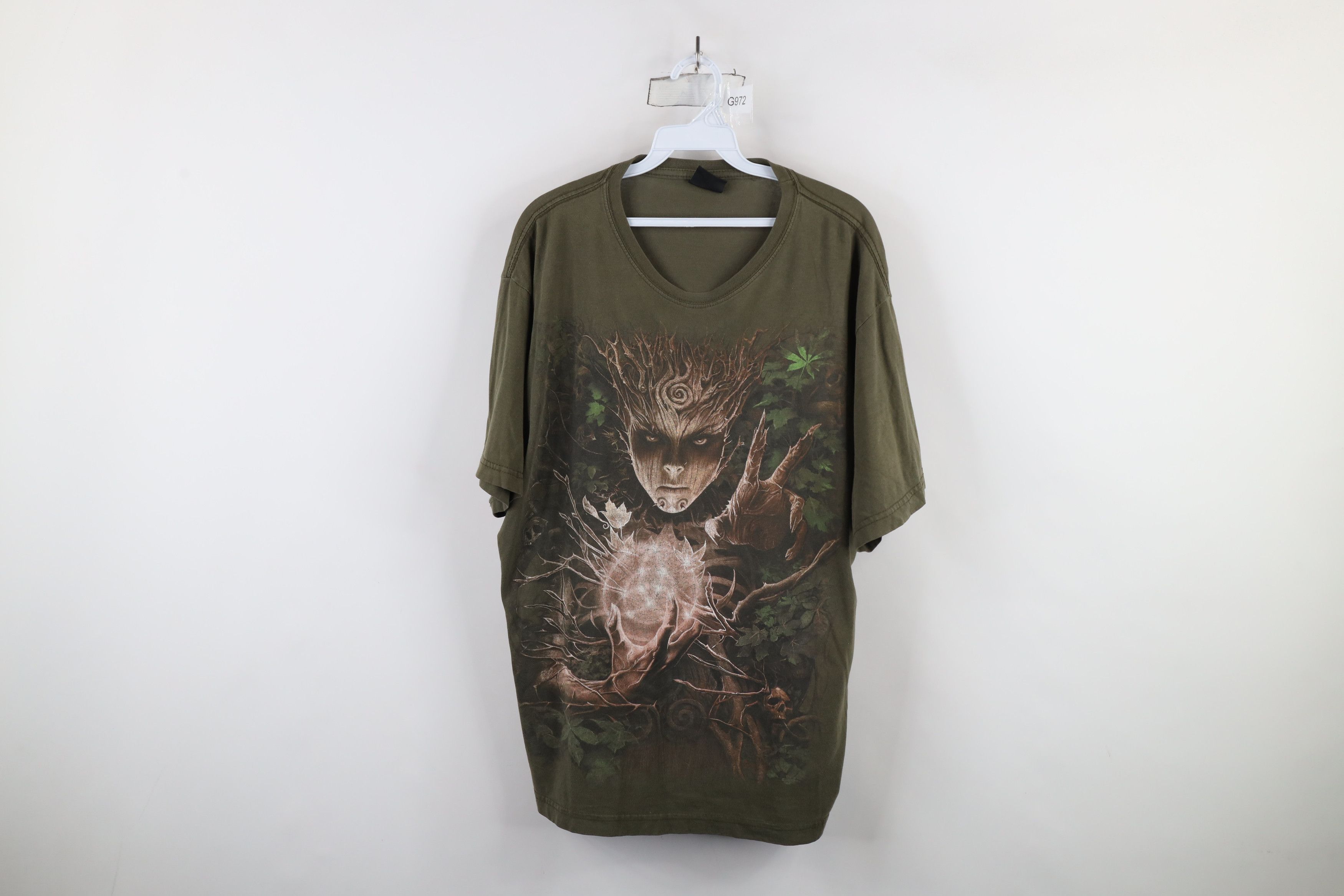 Vintage Vintage Y2K Streetwear Fantasy Nature Skull T-Shirt Green Size US XL / EU 56 / 4 - 1 Thumbnail