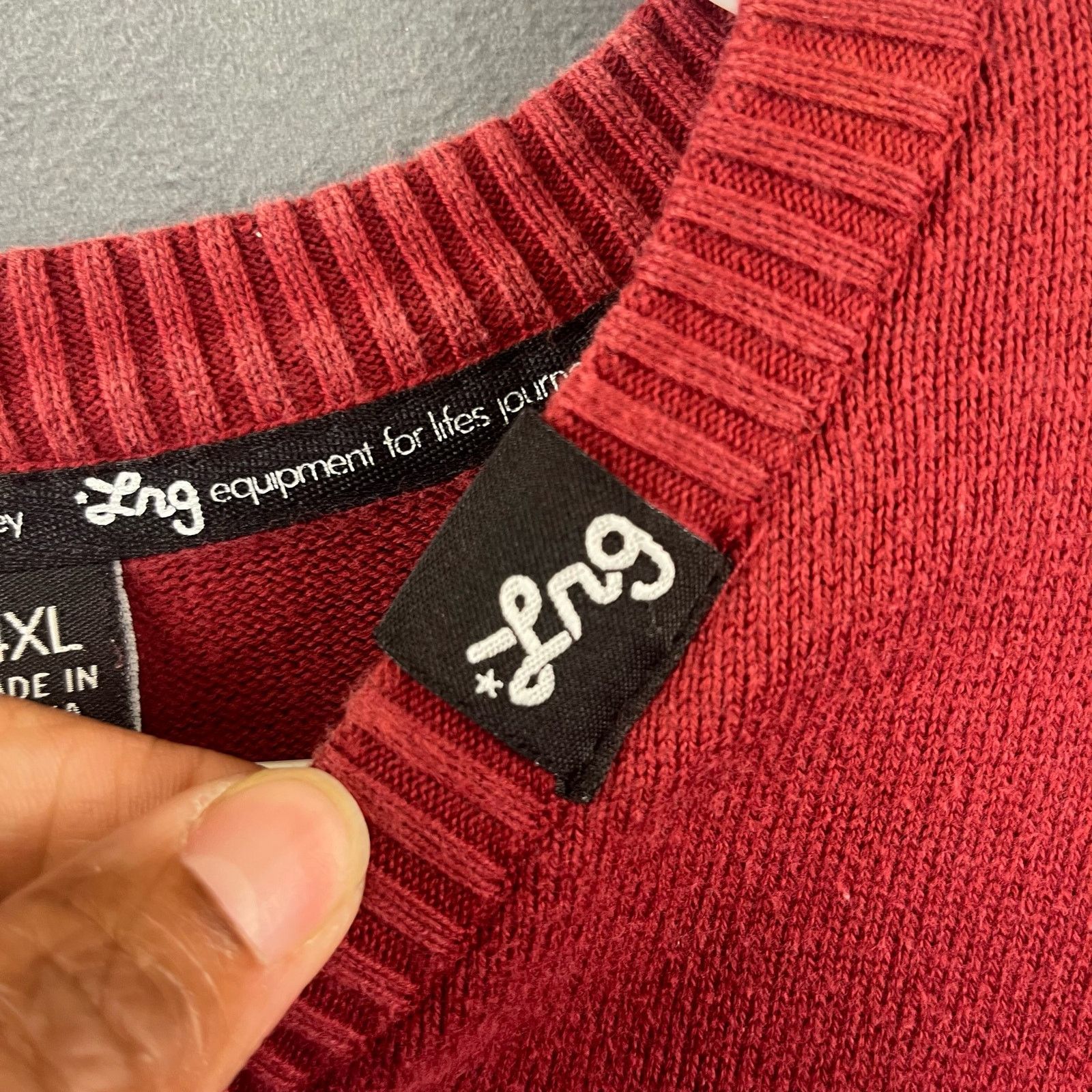 LRG Mens 4XL Vintage LRG Slow & Low Sweater Maroon Embroidered Size US XXL / EU 58 / 5 - 10 Thumbnail