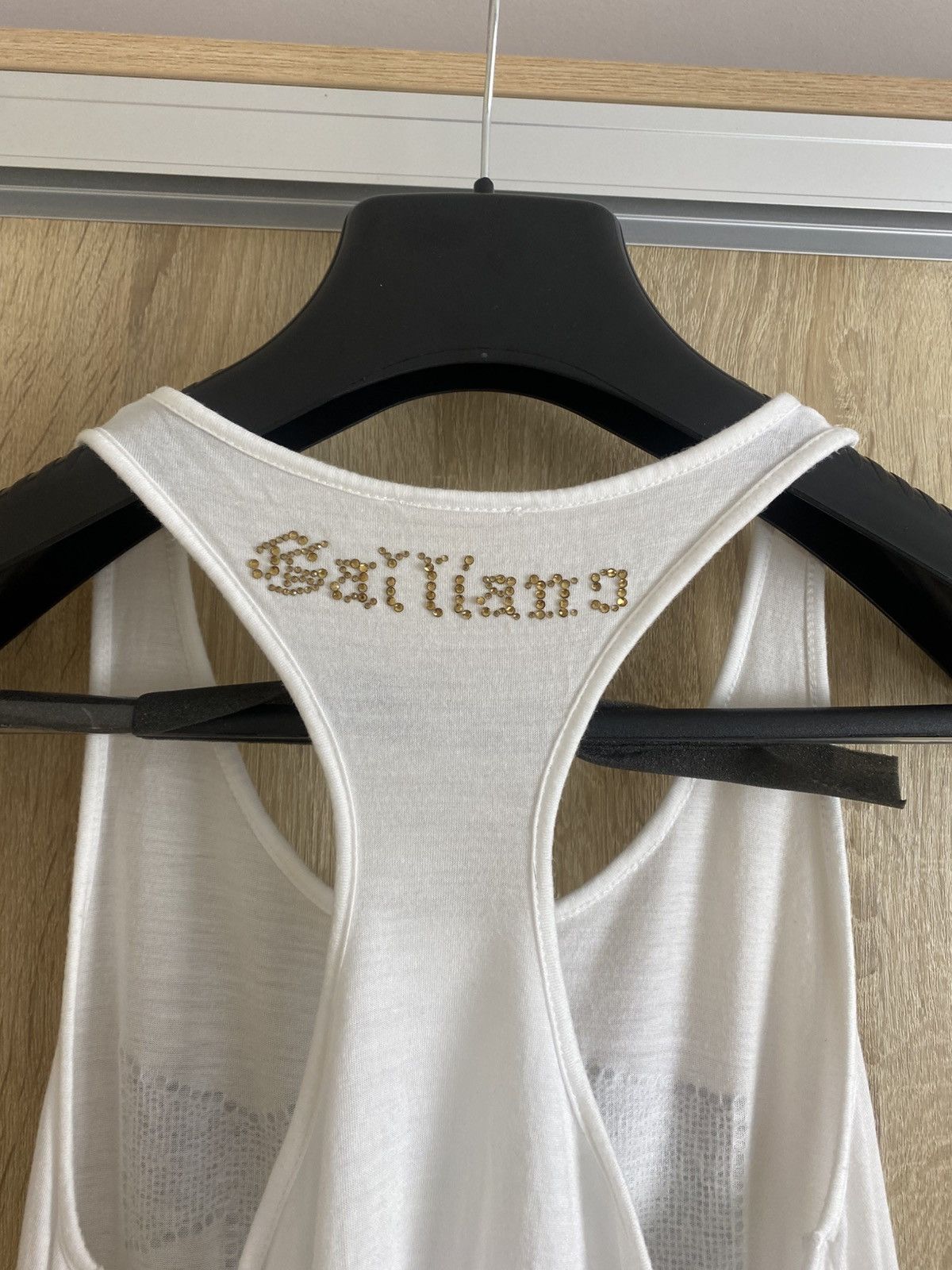 John Galliano × Vintage 🔥 VINTAGE GALLIANO 2000s RHINESTONES TANK TOP Y2K Hlamour Size XS / US 0-2 / IT 36-38 - 7 Thumbnail