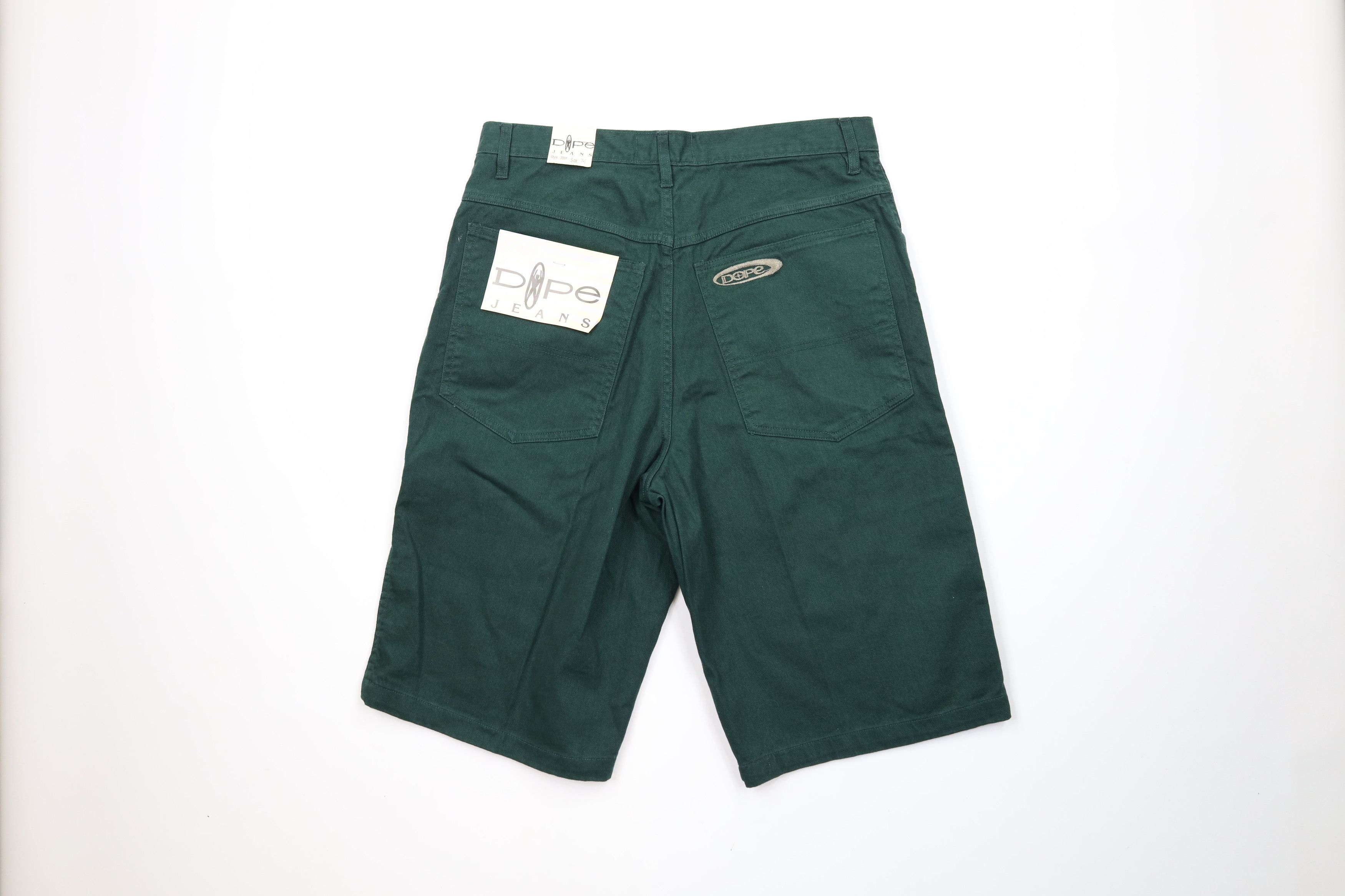 Vintage NOS Vintage 90s Streetwear Fit Denim Shorts Jorts Green Size US 34 / EU 50 - 9 Thumbnail