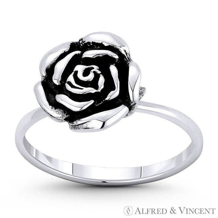 Other Rose Flower Love & Romance Ring in .925 Sterling Silver Size ONE SIZE - 1 Preview