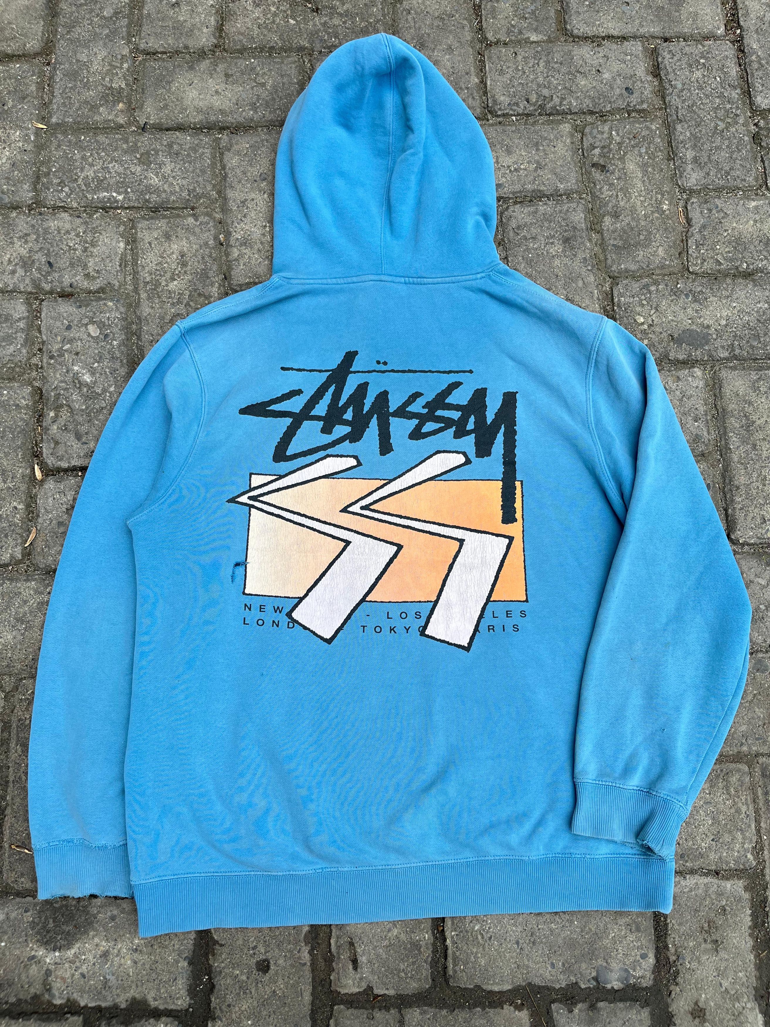 Stussy cube logo hoodie on sale