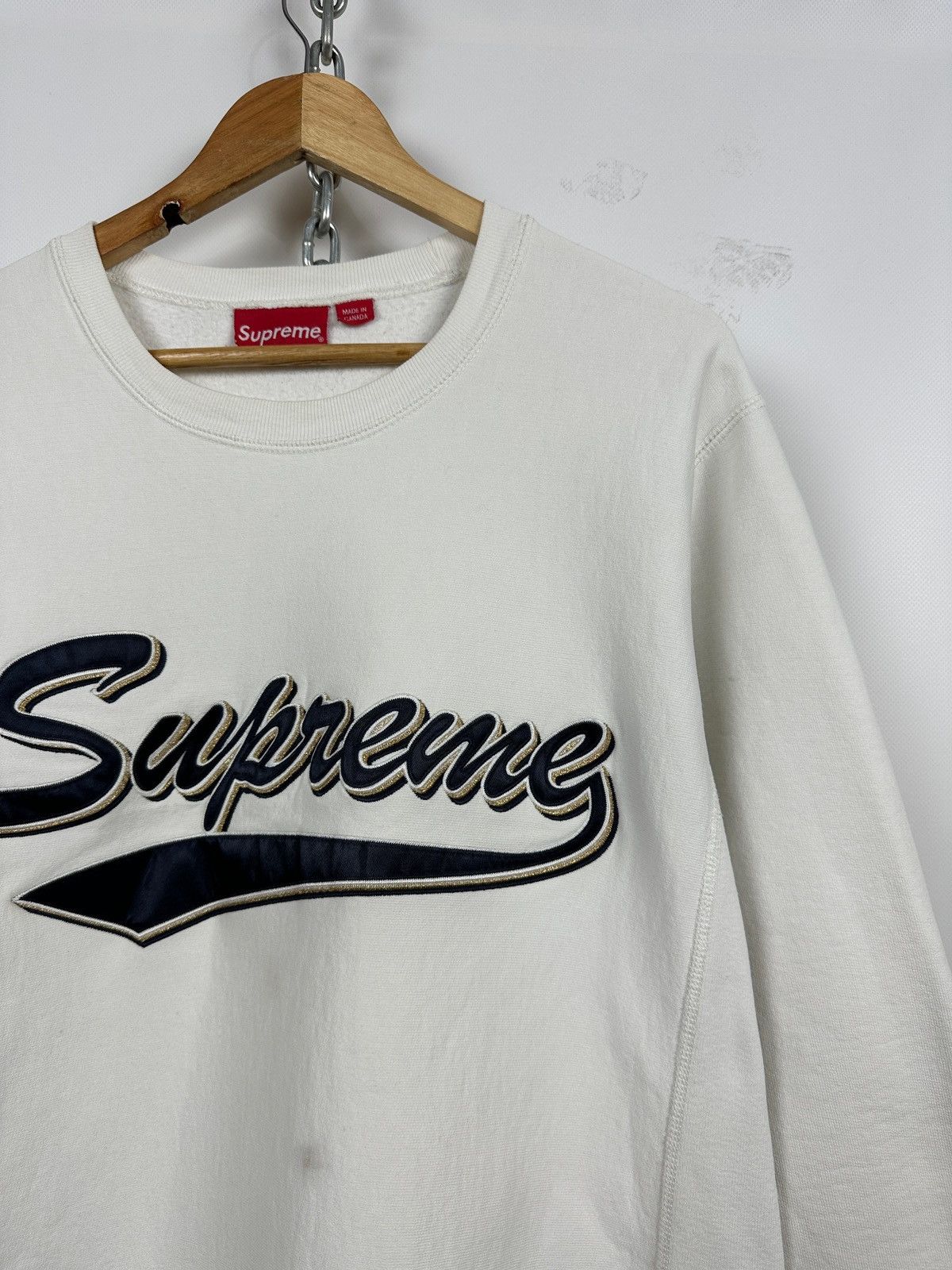 Supreme Supreme Brush Script White Crewneck Sweatshirt Size US L / EU 52-54 / 3 - 6 Thumbnail