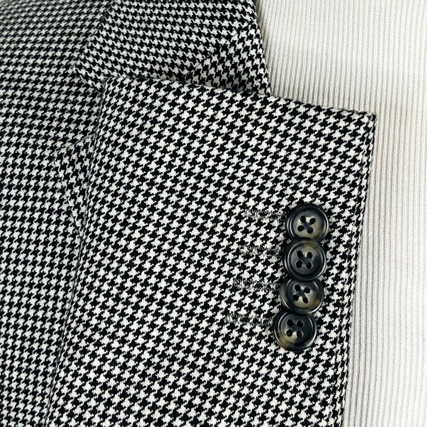 Vintage Grant Thomas Sport Coat 38R 100% Cashmere Houndstooth Two Button Lined Vented Size US XS / EU 42 / 0 - 5 Thumbnail