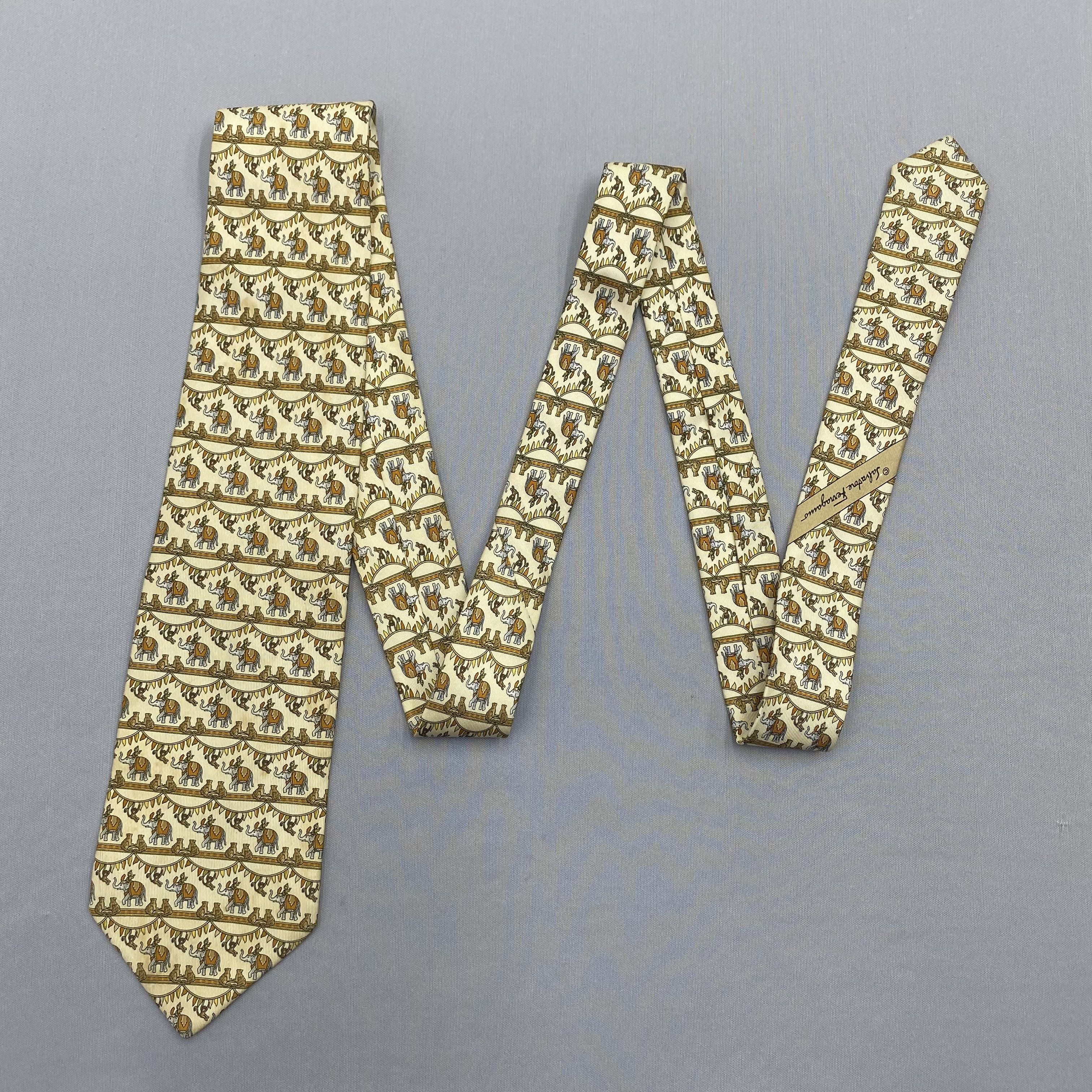 Salvatore Ferragamo Vintage Salvatore Ferragamo SILK Necktie Cravate Pure Silk Size ONE SIZE - 5 Thumbnail