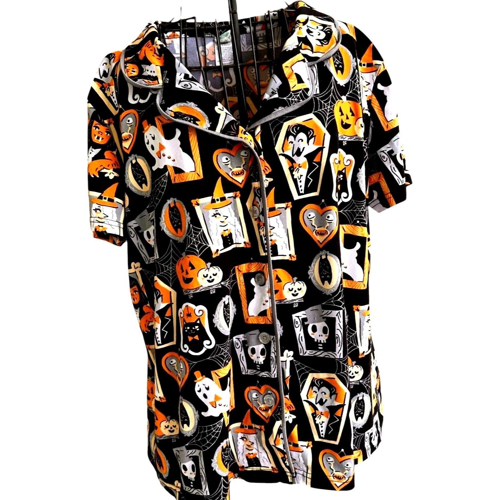 Other Munki Munki Halloween Pajama Top Large Short Sleeves Button Size L / US 10 / IT 46 - 6 Thumbnail