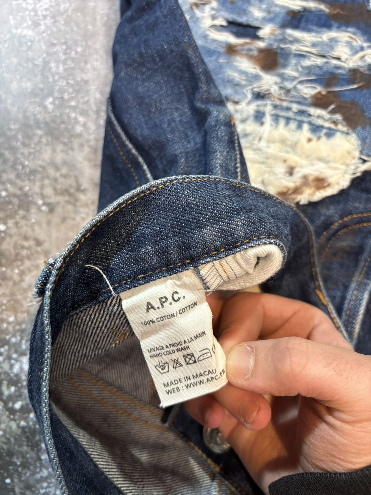 A.P.C. Boro APC Paint Splattered Japanese Denim. Size 32 x 29 Size US 32 / EU 48 - 7 Thumbnail