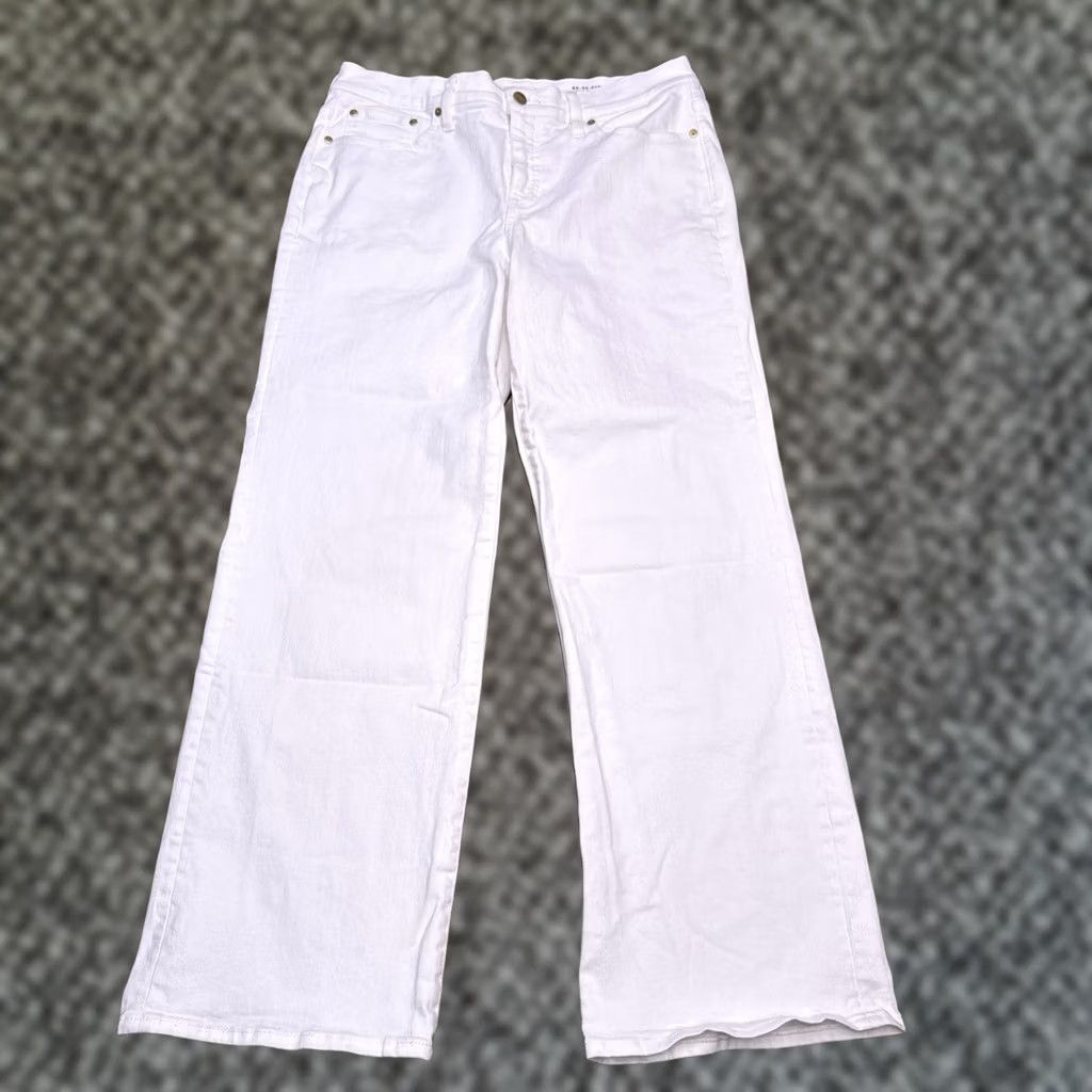 J.Crew J Crew 96 Wide Jeans 29 White Stretch Low Rise Slim Womens CH843 Size 29" - 1 Thumbnail