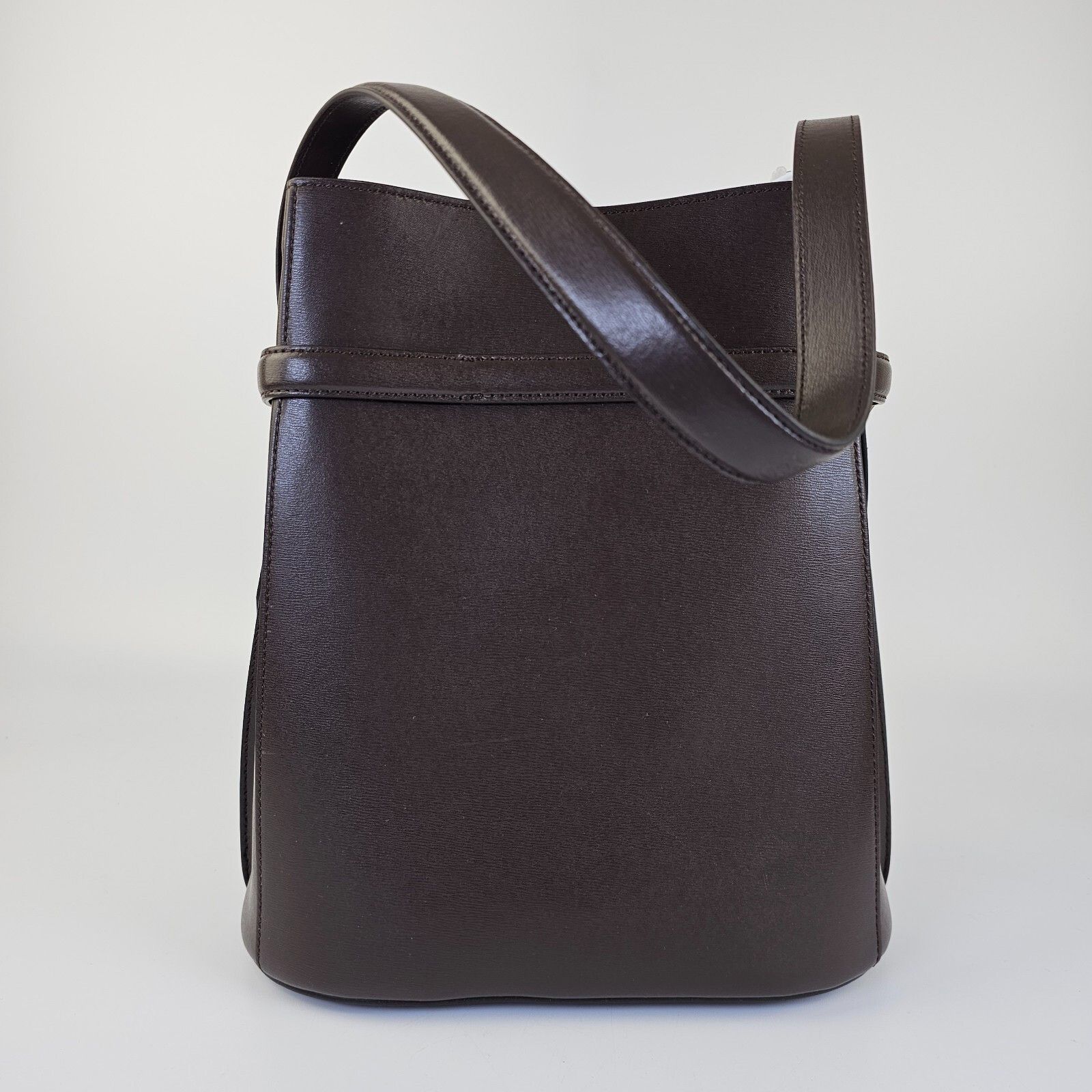 Toteme TOTEME Bark Brown Leather Belted Bucket Bag New Size ONE SIZE - 6 Thumbnail