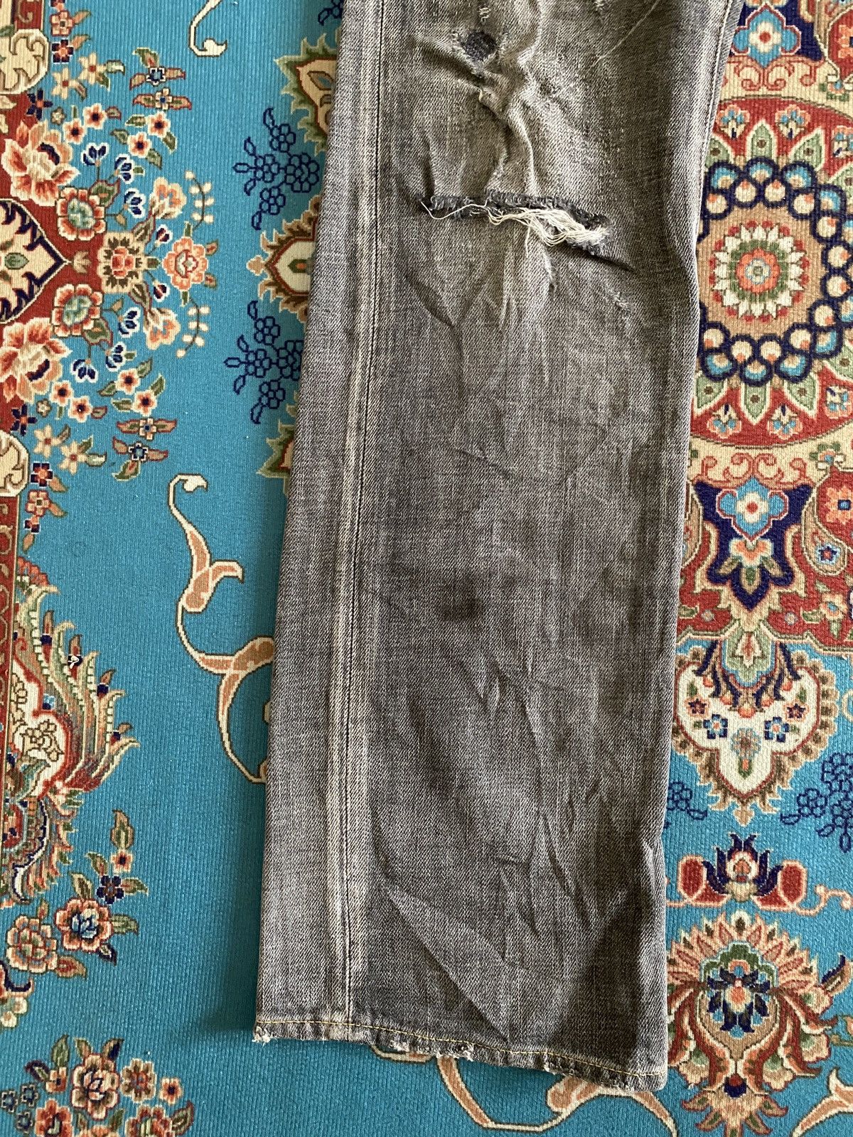Japanese Brand Japanese Brand Bartack Distressed Denim Size US 31 - 5 Thumbnail