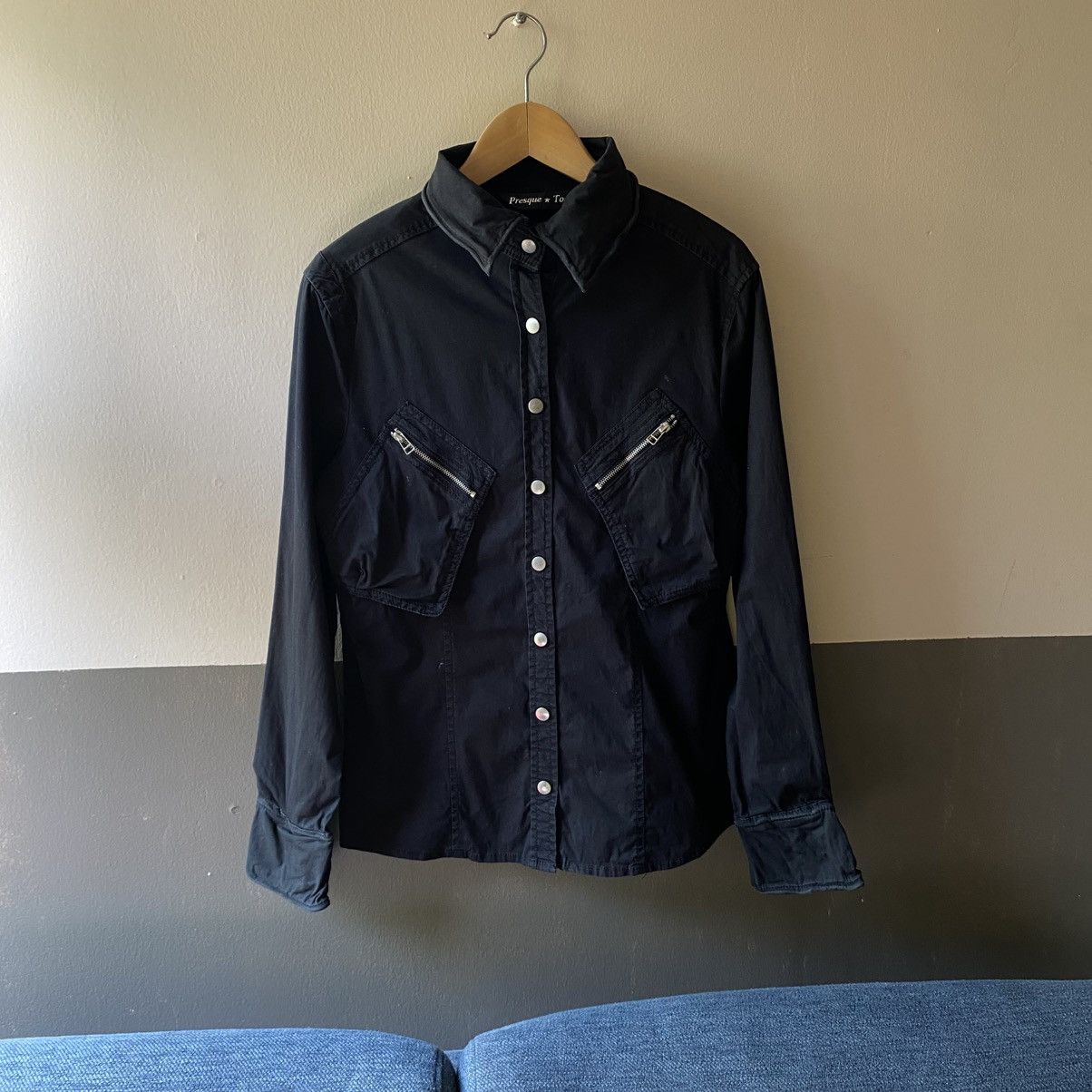 Japanese Brand Punk Presque Tout Black Snap-Button Shirt Size S / US 4 / IT 40 - 9 Thumbnail