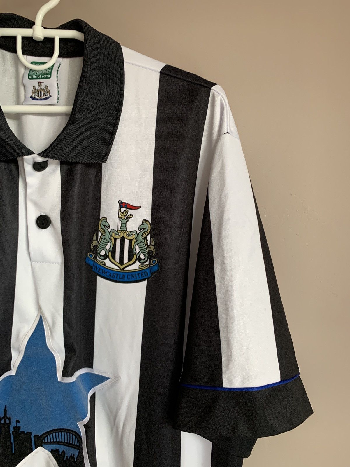 Vintage Newcastle United 1995 Home Football Shirt Score Draw Retro Size US XXL / EU 58 / 5 - 4 Thumbnail