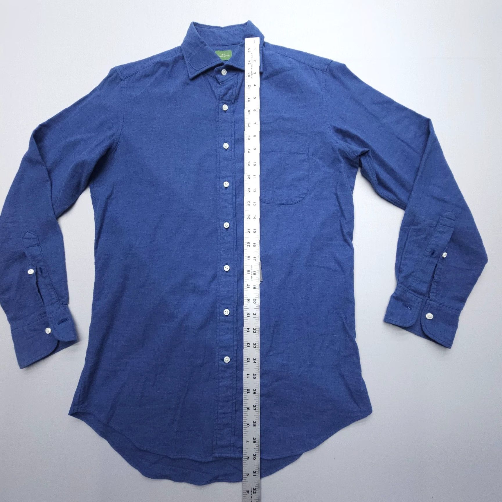 Sid Mashburn Sid Mashburn Shirt Mens Small Blue Long Sleeve Flannel Button Down Cotton Size US S / EU 44-46 / 1 - 5 Thumbnail