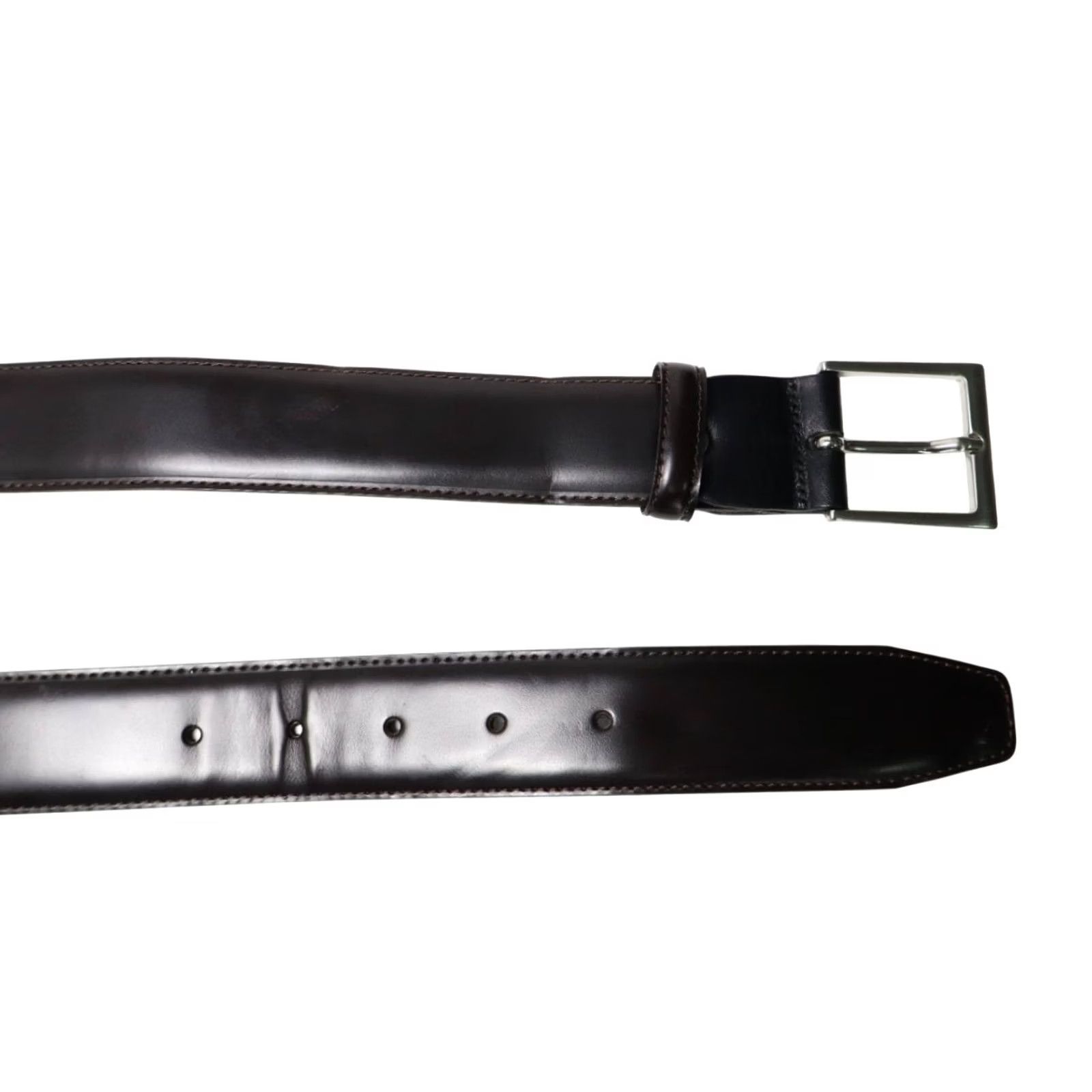 Suitsupply SUITSUPPLY Belt Men's 85/34 Genuine Leather Made In Italy Brown Square Buckle Belt Size ONE SIZE - 4 Thumbnail