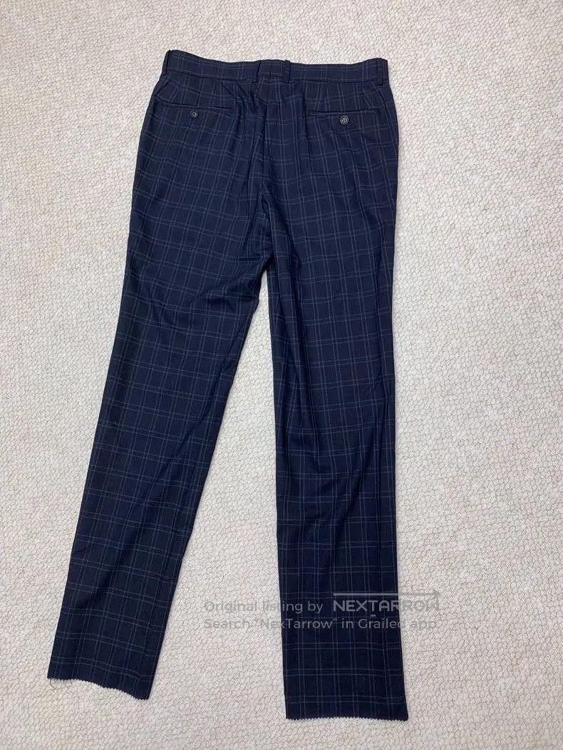 Brunello Cucinelli Brunello Cucinelli Navy Plaid Wool Dress Pants. Size US 34 / EU 50 - 6 Thumbnail