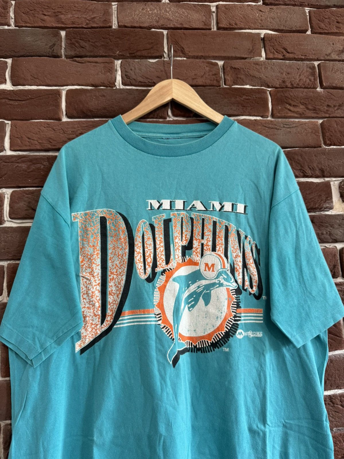 NFL Vintage 90s Miami Dolphins NFL Burst Single Stitch T-Shirt L Size US XL / EU 56 / 4 - 3 Thumbnail