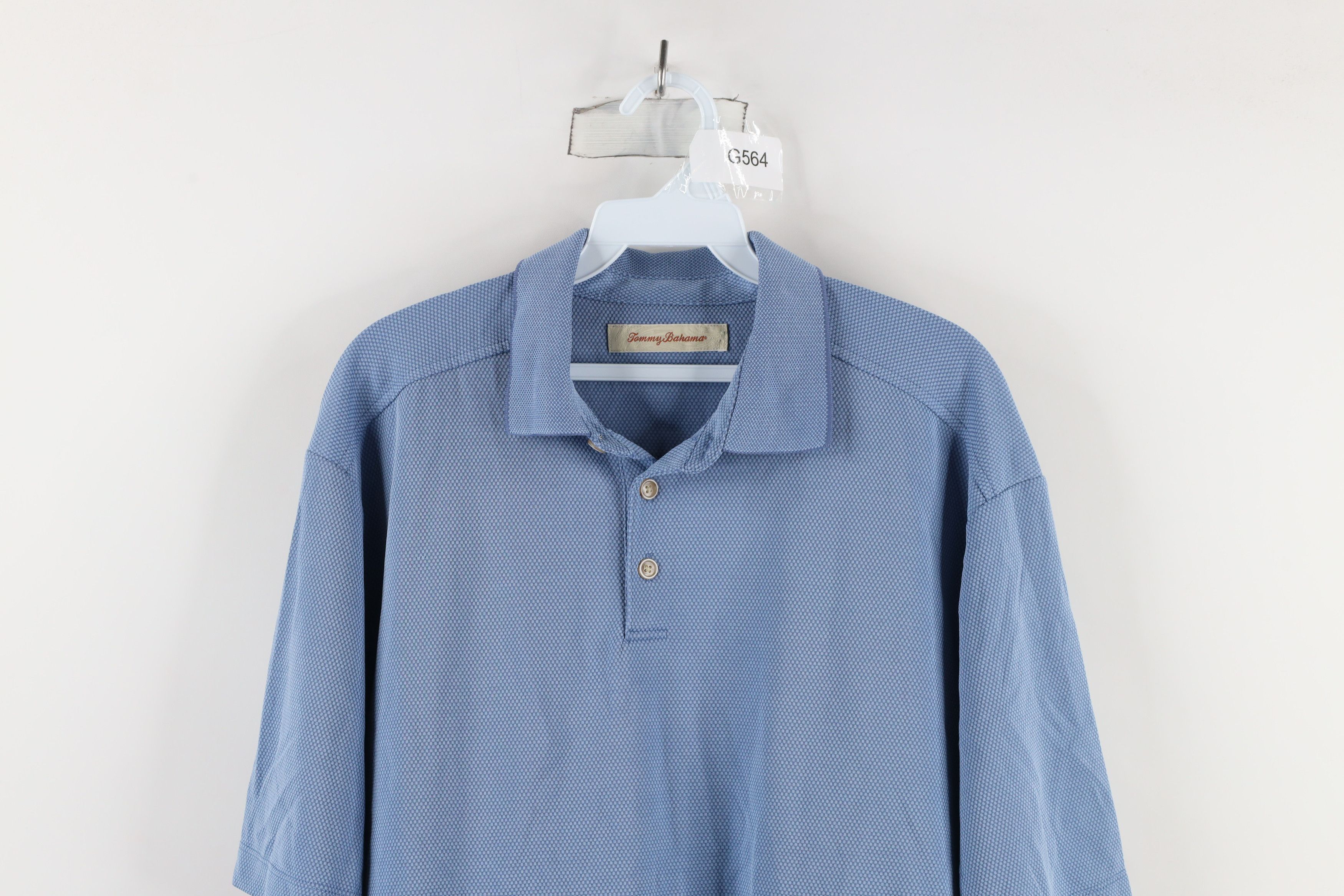 Tommy Bahama × Vintage Tommy Bahama Waffle Knit Collared Golf Polo Shirt Blue Size US L / EU 52-54 / 3 - 2 Thumbnail