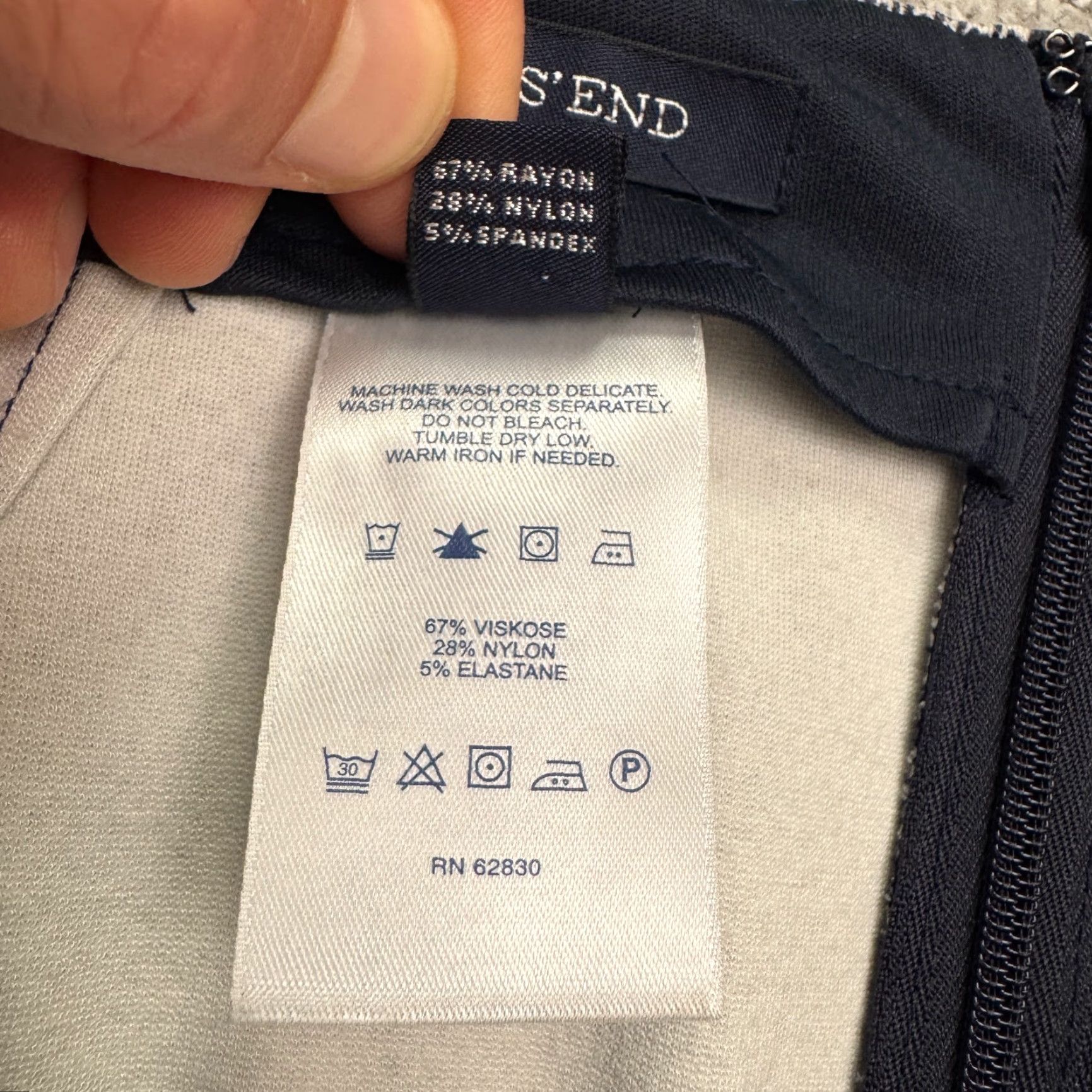 Lands' End Lands' End Skirt Womens 6 Blue Geometric Pockets Lined Pencil Short 21in 28in Waist Adult Womens Classic Workwear Size 28" / US 6 / IT 42 - 7 Thumbnail