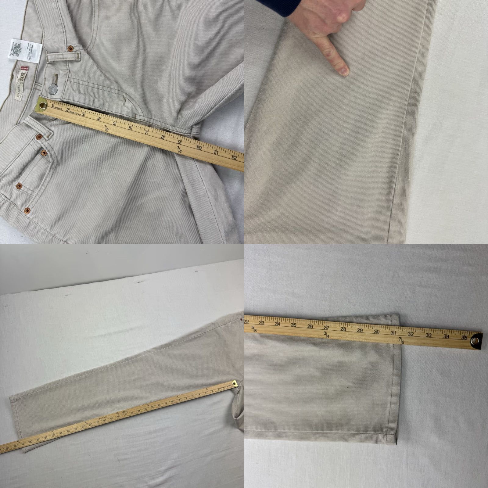 Levi's VINTAGE Levi's 505 Corduroy Pants Womens 6M Khaki Straight Leg Y2K 2000s Size 28" / US 6 / IT 42 - 8 Thumbnail