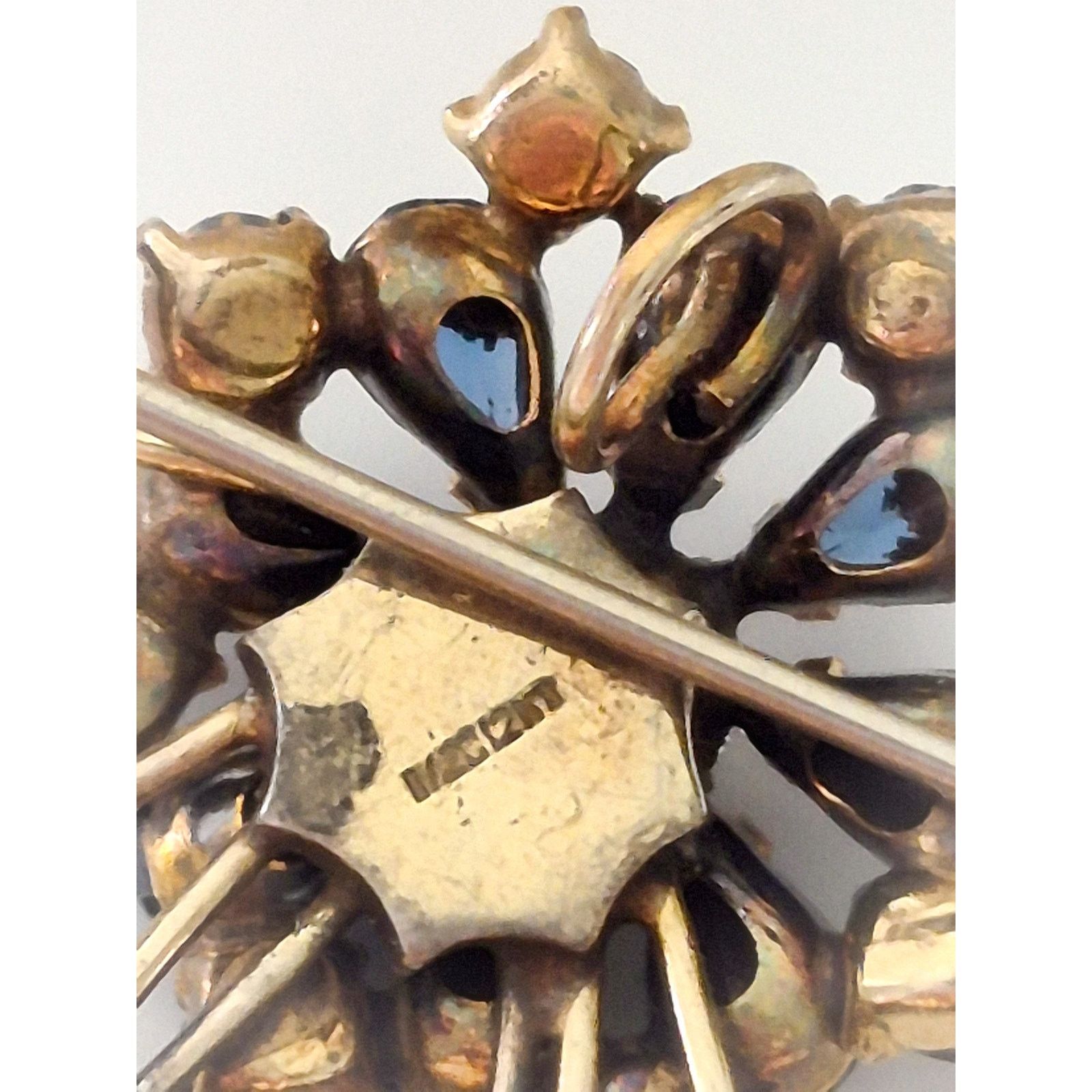 Other Vintage 1940s Blue and Clear Rhinestone Brooch Size ONE SIZE - 4 Thumbnail