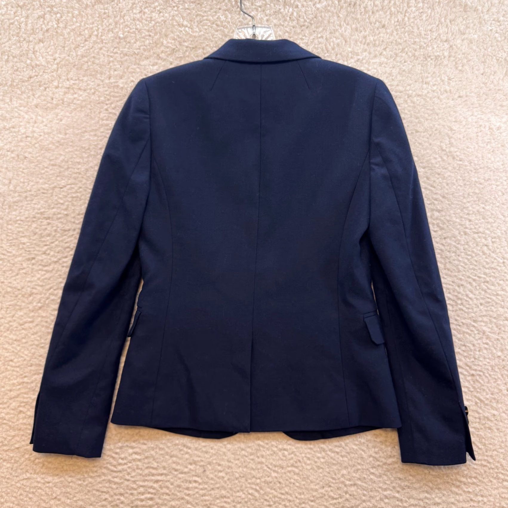 J.Crew J.CREW Schoolboy Blazer 0 Womens Navy Blue Wool Blend Gold Crest Buttons Lined Blazer Size XS / US 0-2 / IT 36-38 - 2 Thumbnail