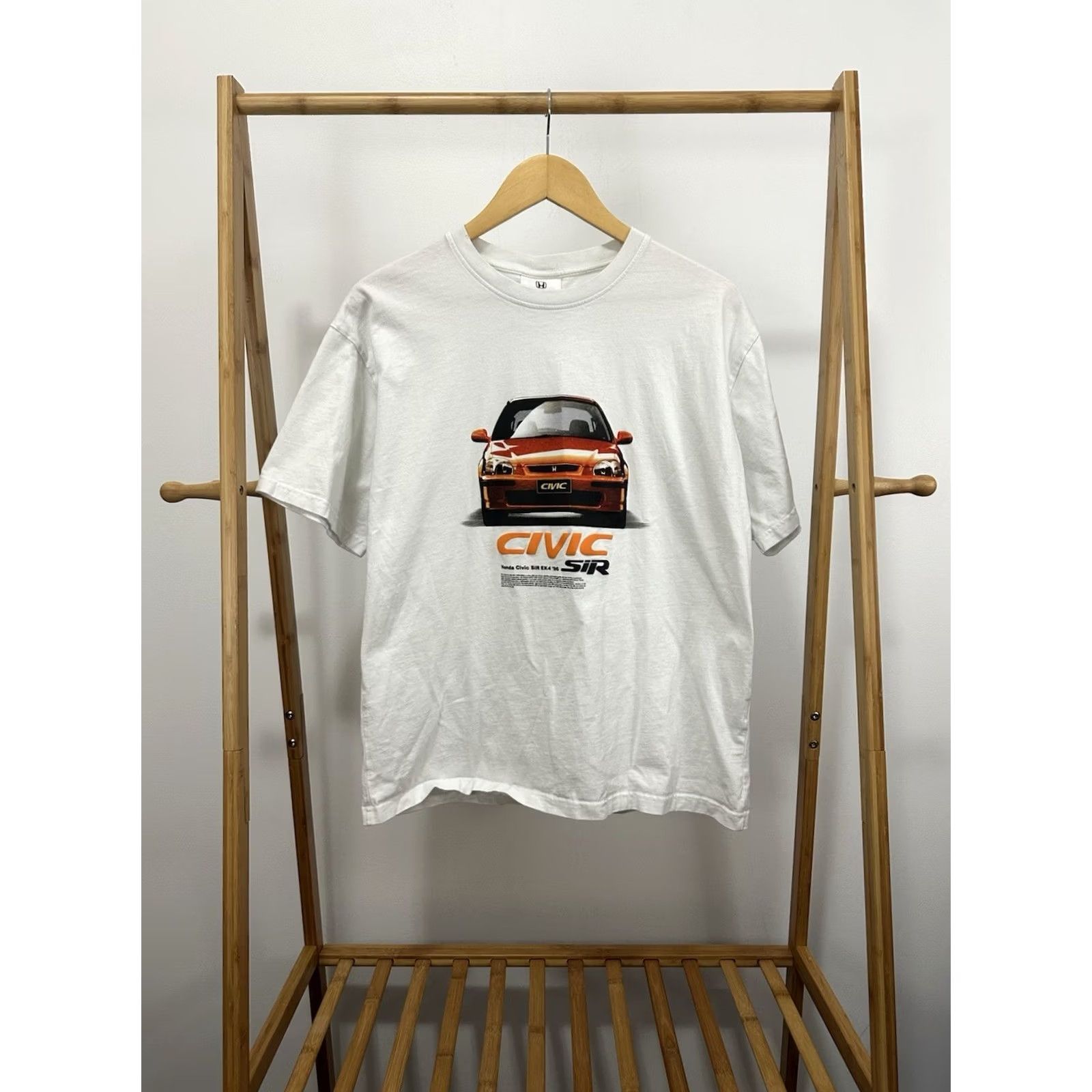 Honda Honda Civic SR 1996 Promo Doubled Sided Boxy Cropped T-Shirt Size L White Mens Short Sleeve Shirt Racing Car Street Style Size US L / EU 52-54 / 3 - 2 Thumbnail
