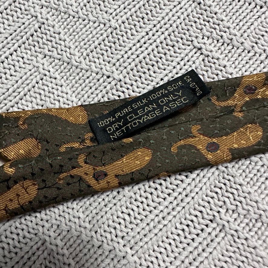 Armani Collezioni Vintage Armani army green silk tie Size ONE SIZE - 4 Thumbnail