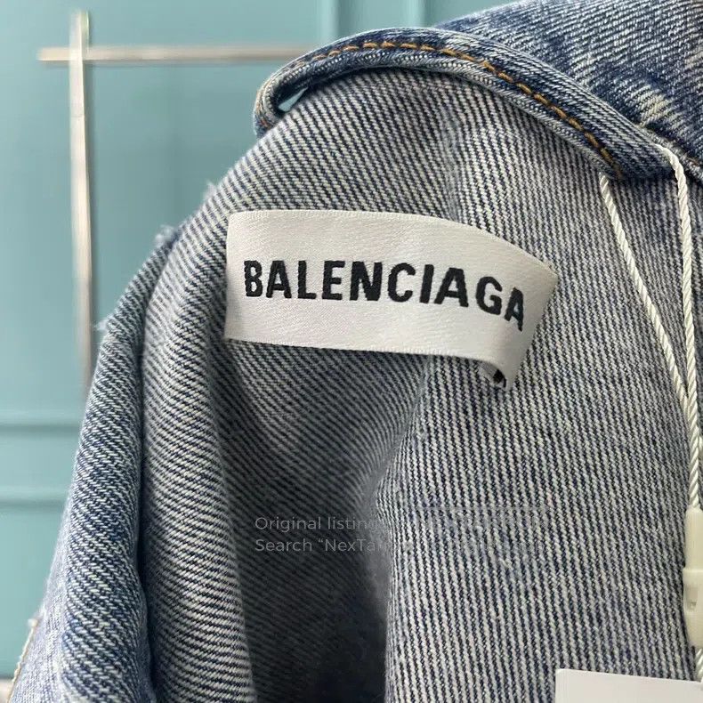 Balenciaga Balenciaga All-over logo blue denim jacket Size XXS / US 00 / IT 34 - 3 Thumbnail