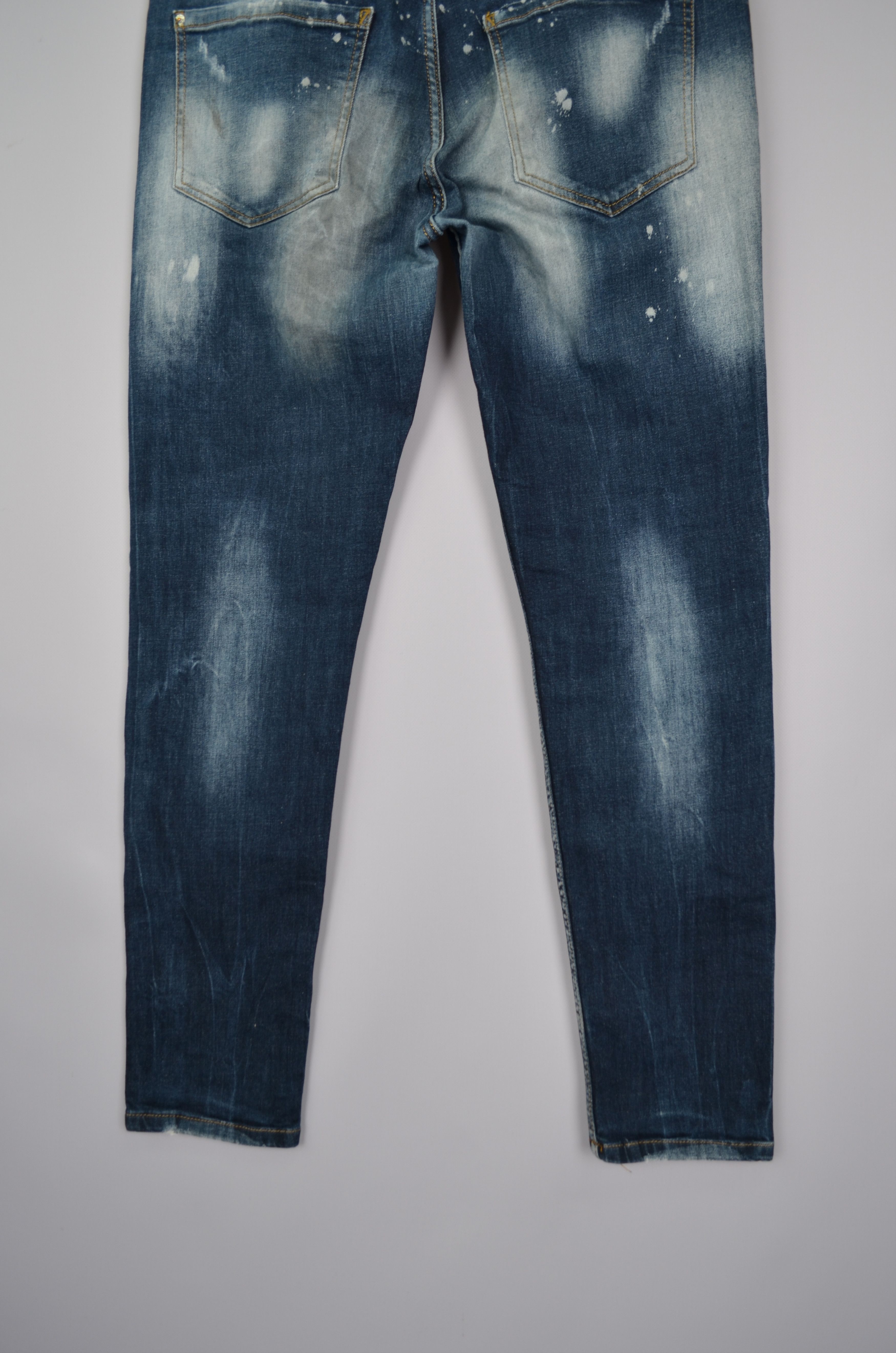 Designer × Dsquared2 Dsquared2 Cool Guy Blue Painted Distressed Slim Jeans Sz W34 Size US 34 / EU 50 - 14 Thumbnail