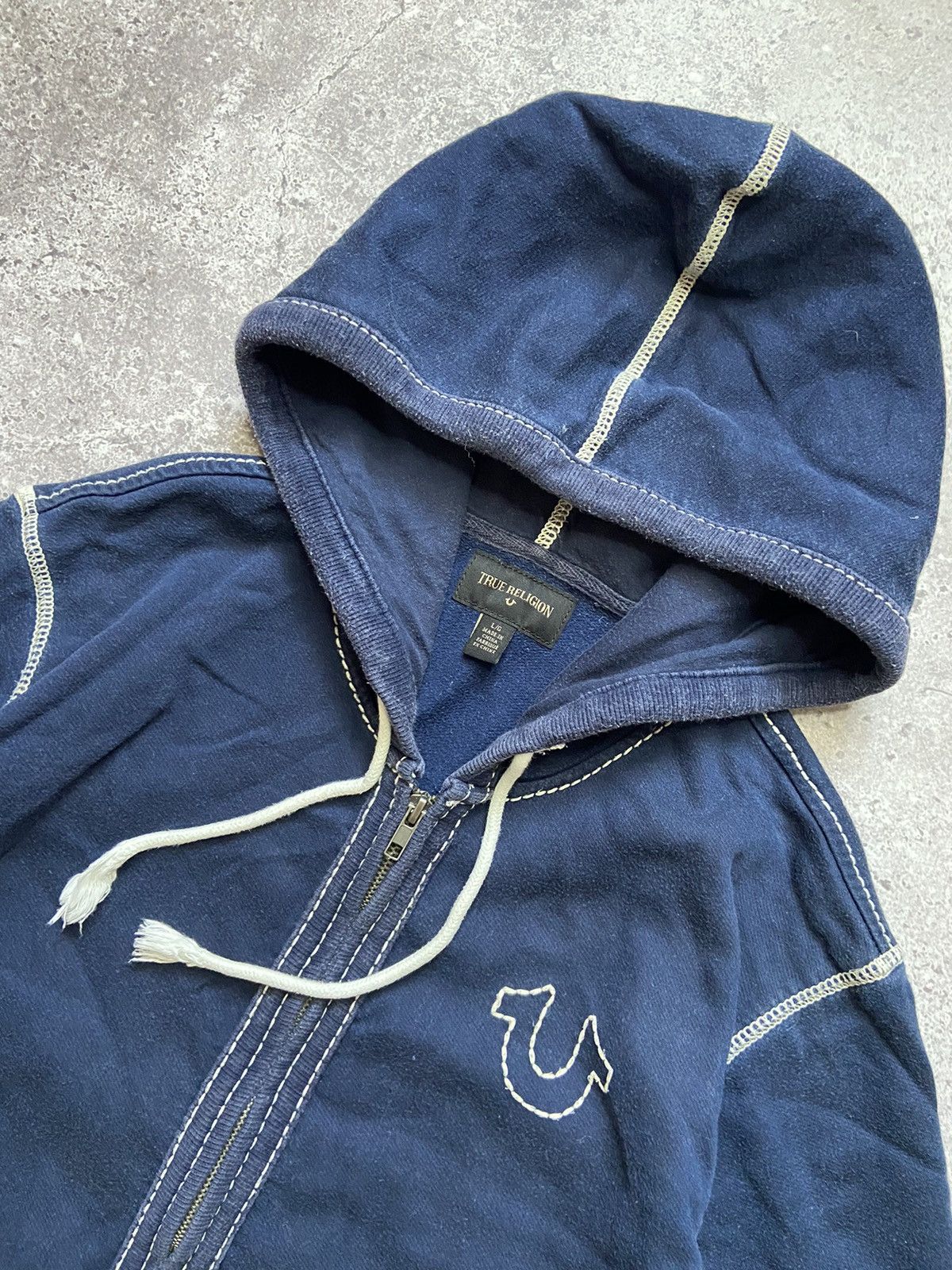 True Religion × Vintage Vintage True Religion Zip Hoodie Size US L / EU 52-54 / 3 - 3 Thumbnail