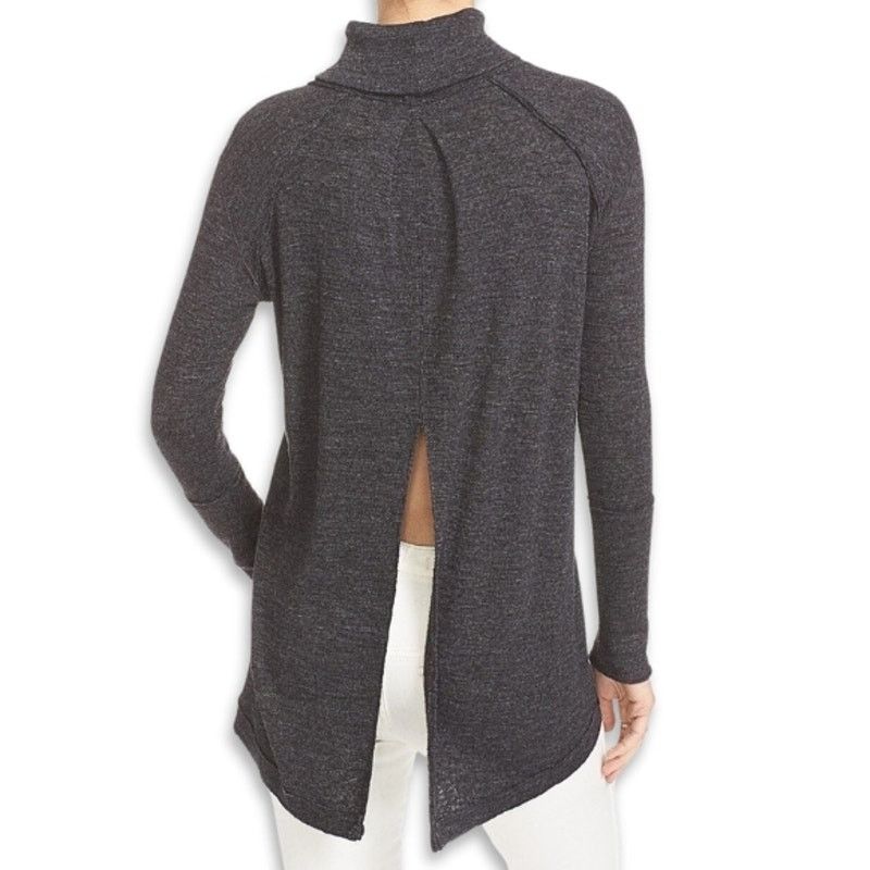 Free People Free People "We The Free" Turtleneck Split Back Gray Women S Size S / US 4 / IT 40 - 4 Thumbnail