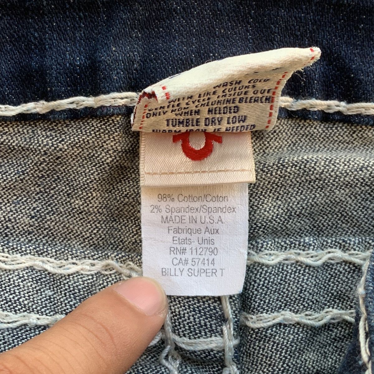 True Religion RARE Y2K TRUE RELIGION BILLY SUPER T STRETCH JEANS Size 25" / US 0 / IT 36 - 8 Thumbnail