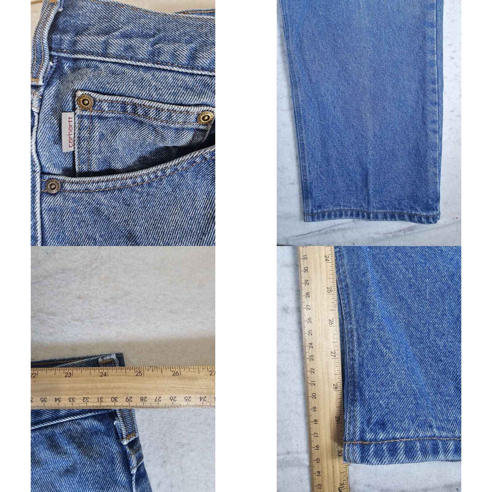 Carhartt VINTAGE Carhartt Jeans Blue Denim B17 DST Relaxed Fit Tapered Leg Workwear Mens Sz 50x30 Size US 34 / EU 50 - 9 Thumbnail