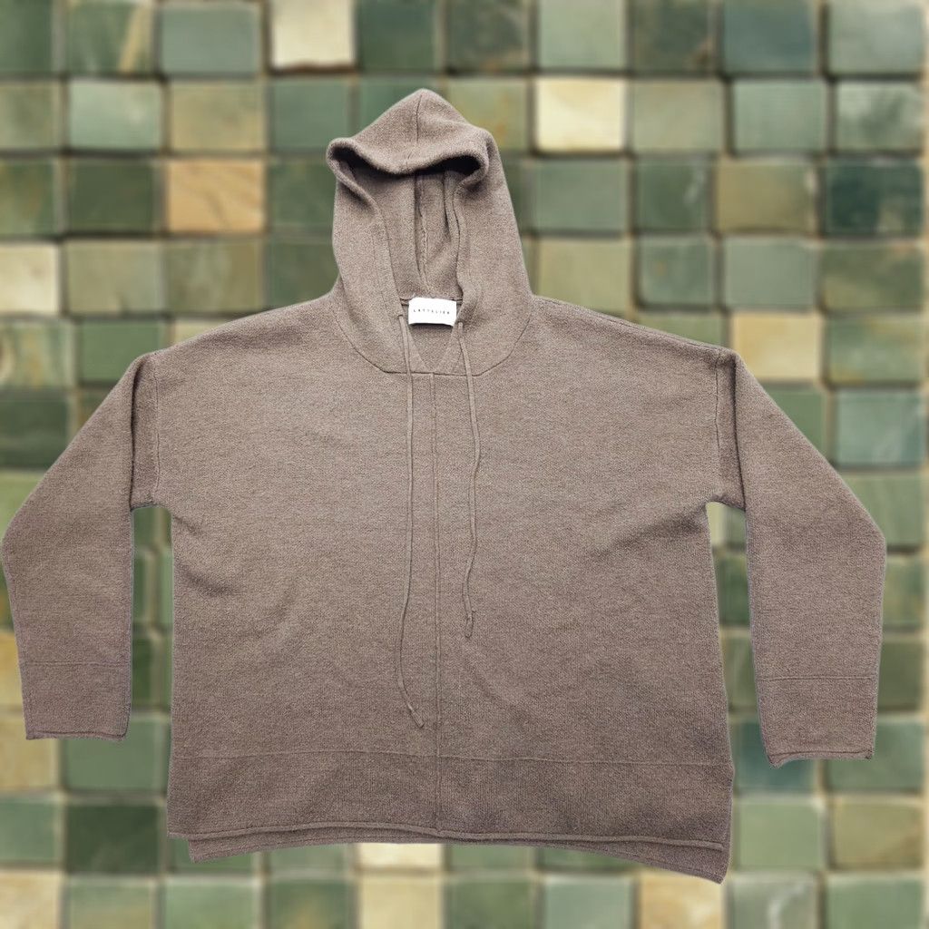Vintage Lattelier Wool Blend Hooded Oversized Sweater Size Medium Boxy Knit Baggy Hood Woman Regular Brown Size M / US 6-8 / IT 42-44 - 1 Thumbnail
