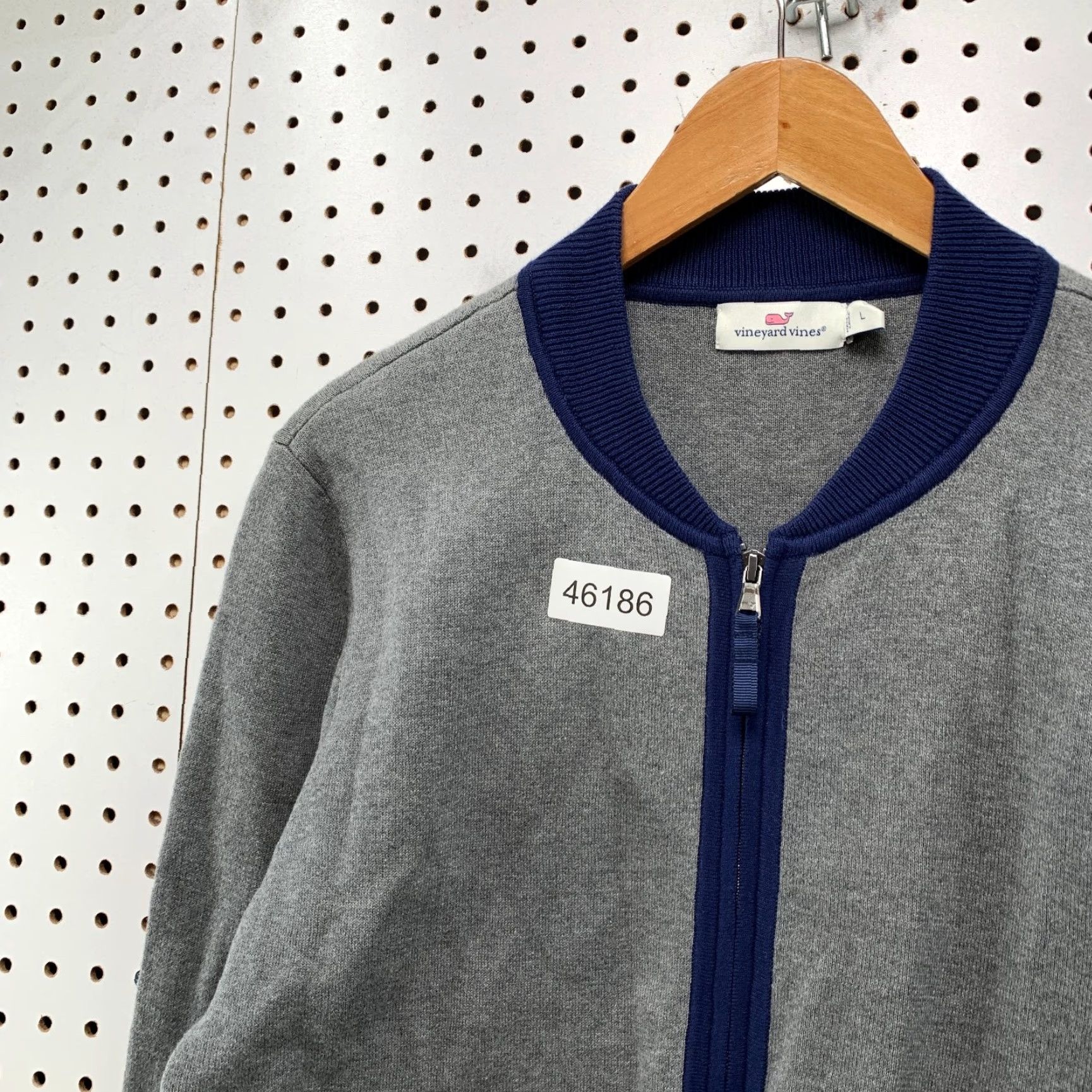 Vineyard Vines Vineyard Vines Zip Cardigan Sweater Womens Large Gray Blue Colorblock Preppy Size L / US 10 / IT 46 - 6 Thumbnail