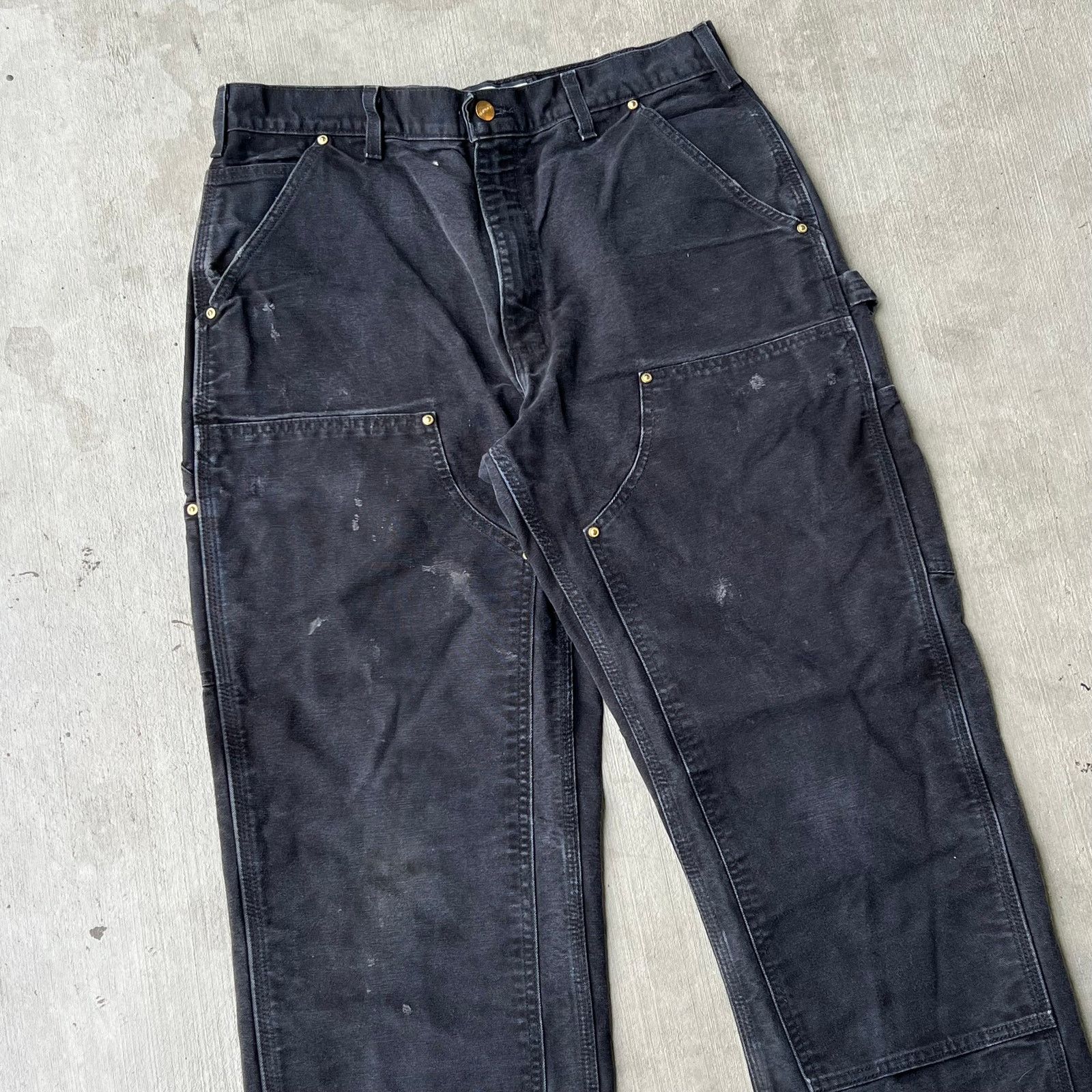 Carhartt × Vintage Carhartt black double knee work wear carpenter pants Size US 33 - 2 Thumbnail