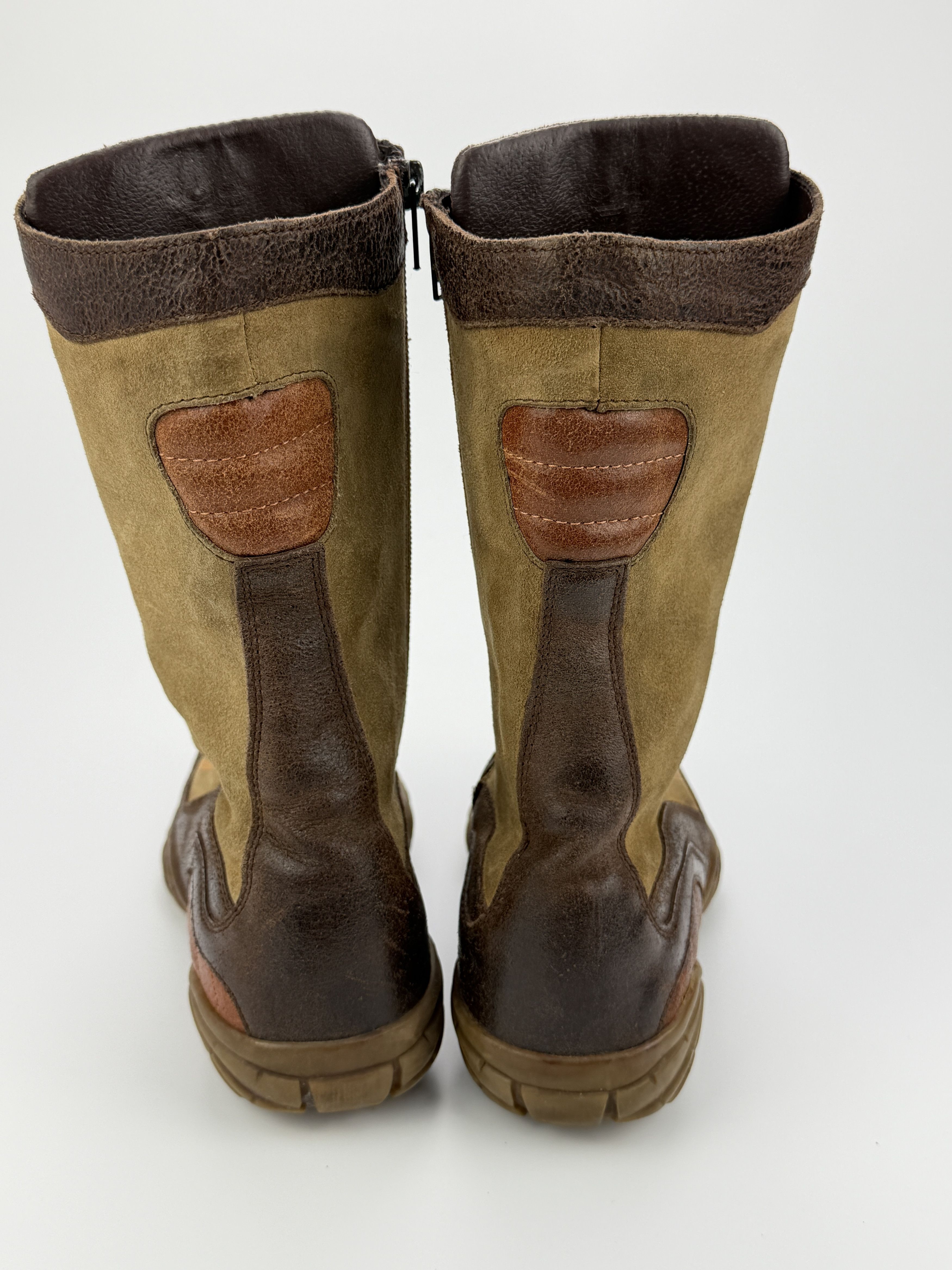 Vintage Vintage Y2K Lace Up Brown Leather Boots Avant Garde Size US 6 / IT 36 - 8 Thumbnail