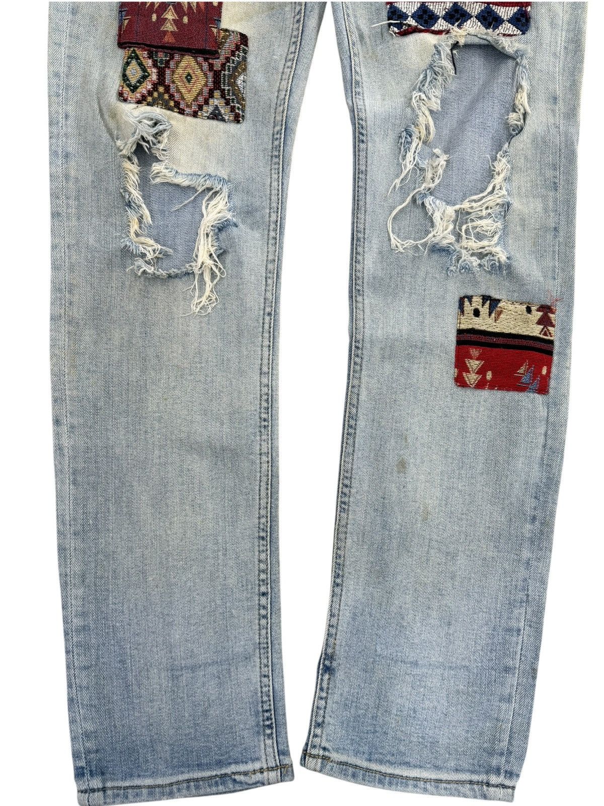 Guess Vintage Guess Patchwork Destressed Jeans Size US 34 / EU 50 - 4 Thumbnail