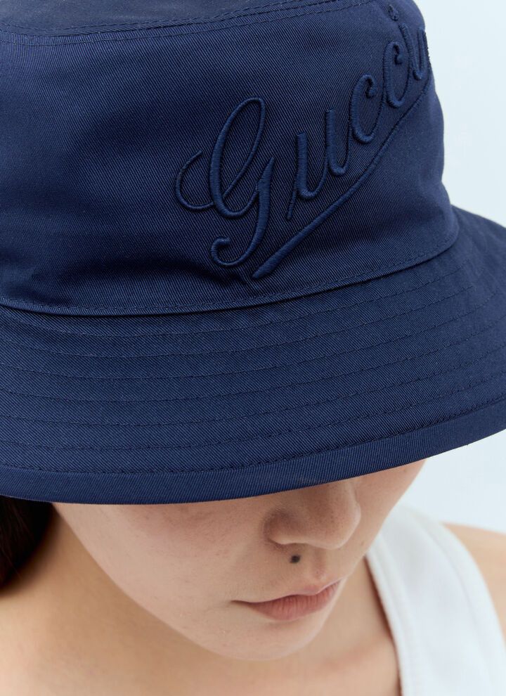 Gucci oc11z0126 Size: OS Cotton Bucket Hat / Cap In Navy Blue Size ONE SIZE - 5 Thumbnail