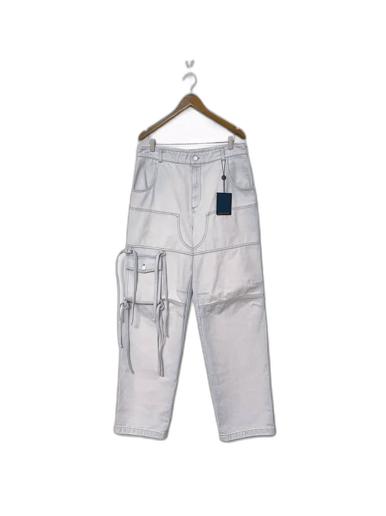 Louis Vuitton Louis Vuitton Blue Pink Denim Work Pants Size US 33 - 1 Thumbnail