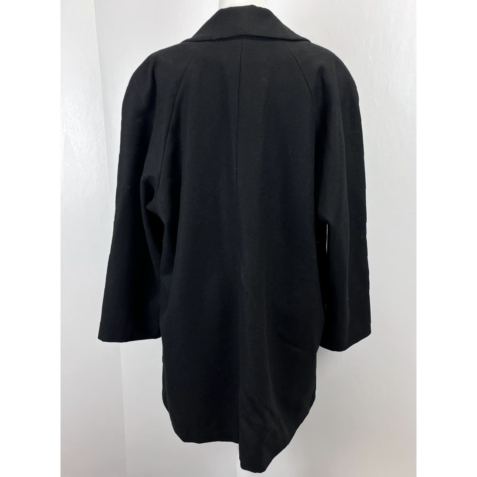 Vintage Stephanie Matthews Woman Wool Coat Sz 1X Plus GUC Black Mid Length Size XL / US 12-14 / IT 48-50 - 3 Thumbnail