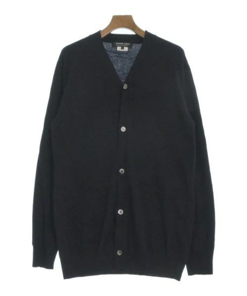 Sweater Cardigan Plain V-plain Button Up Wool Navy Blue