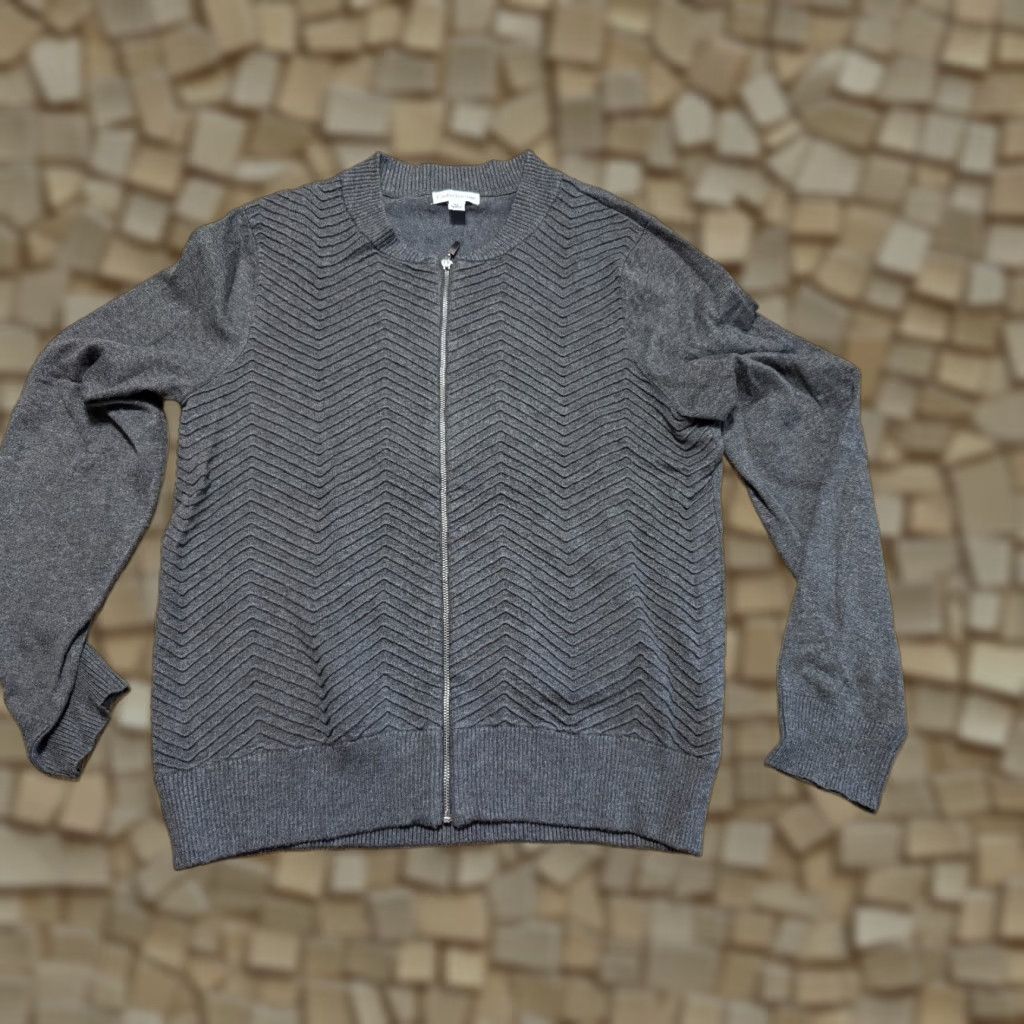 Croft & Barrow Croft & Barrow Sweater Women's Size Large Gray Long Sleeve Full Zip Size L / US 10 / IT 46 - 1 Thumbnail