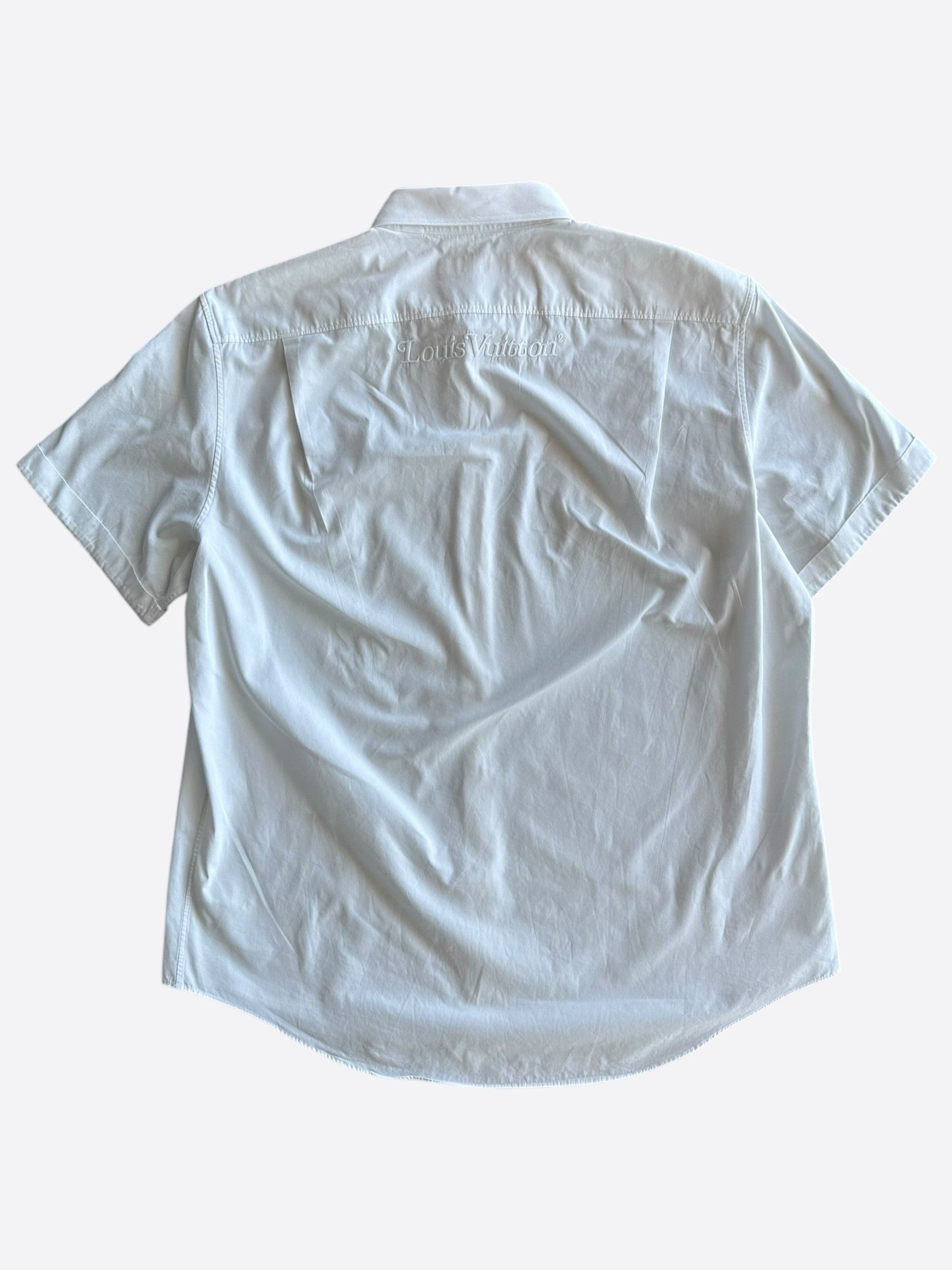 Louis Vuitton Louis Vuitton Nigo White Embroidered Logo Button Up Shirt Size US XXL / EU 58 / 5 - 2 Thumbnail