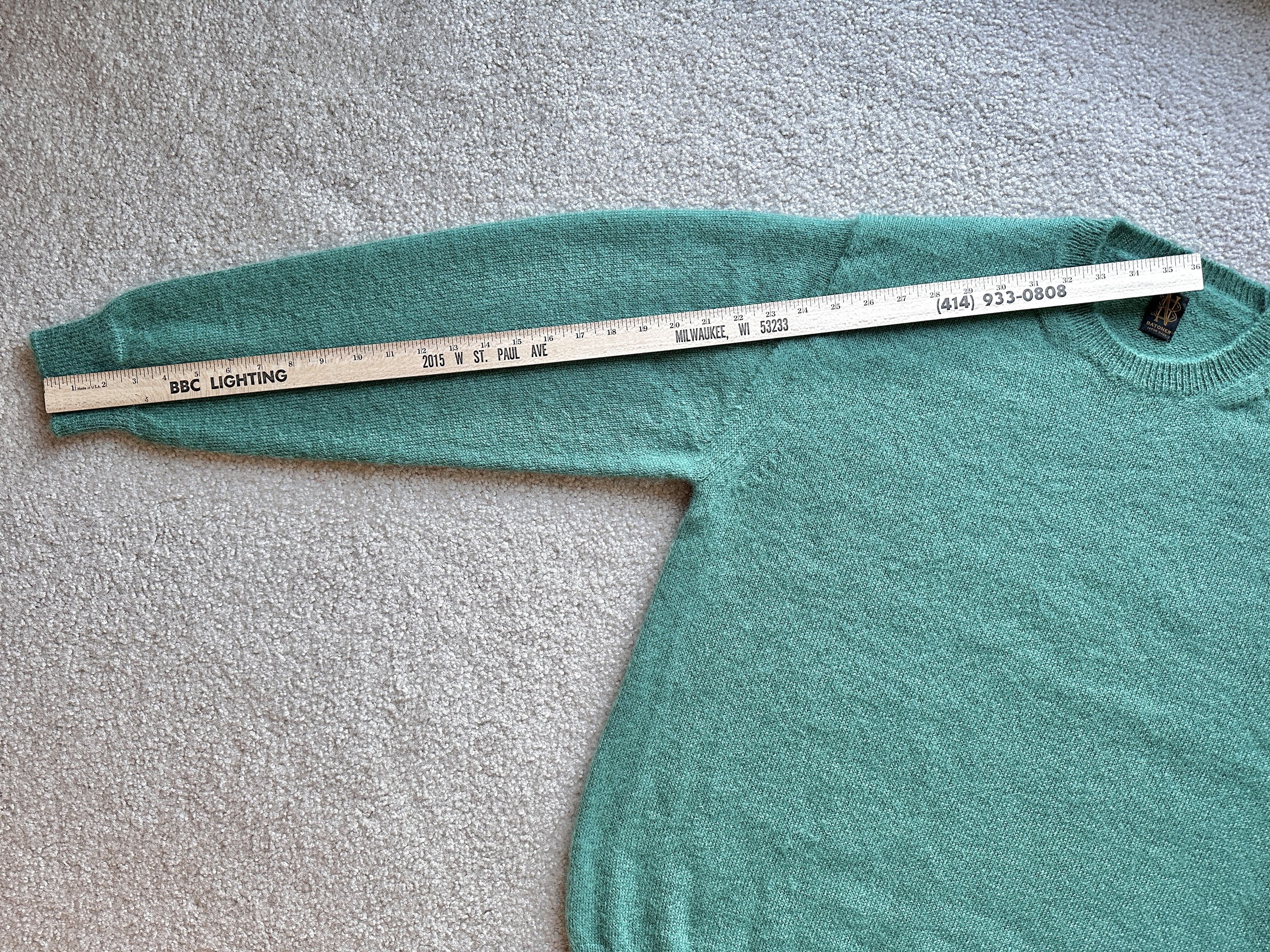 Batoner Batoner Pure 100% Mohair Teal Green Crewneck Wool Sweater Size US L / EU 52-54 / 3 - 10 Thumbnail