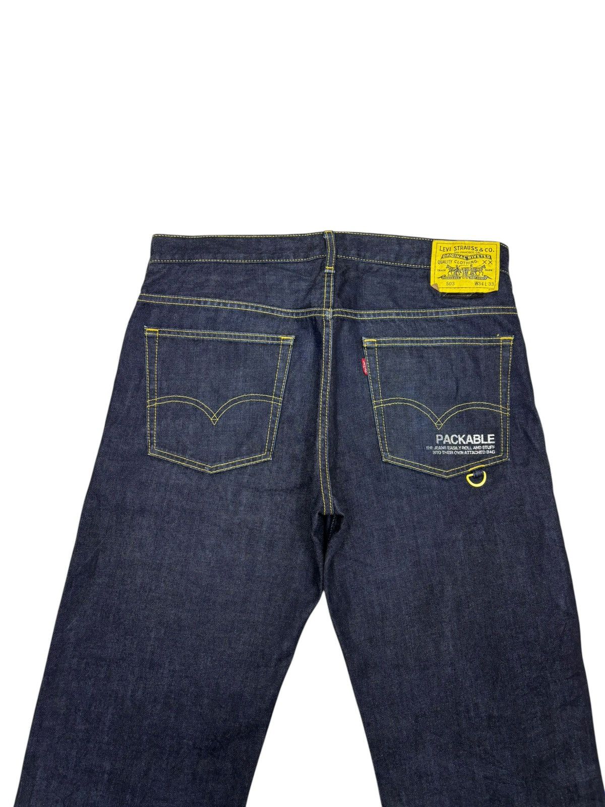 Fragment Design × Levi's 💛LEVIS TECHNICAL PACKABLE BAGGY DENIM JORTS Size US 35 - 4 Thumbnail
