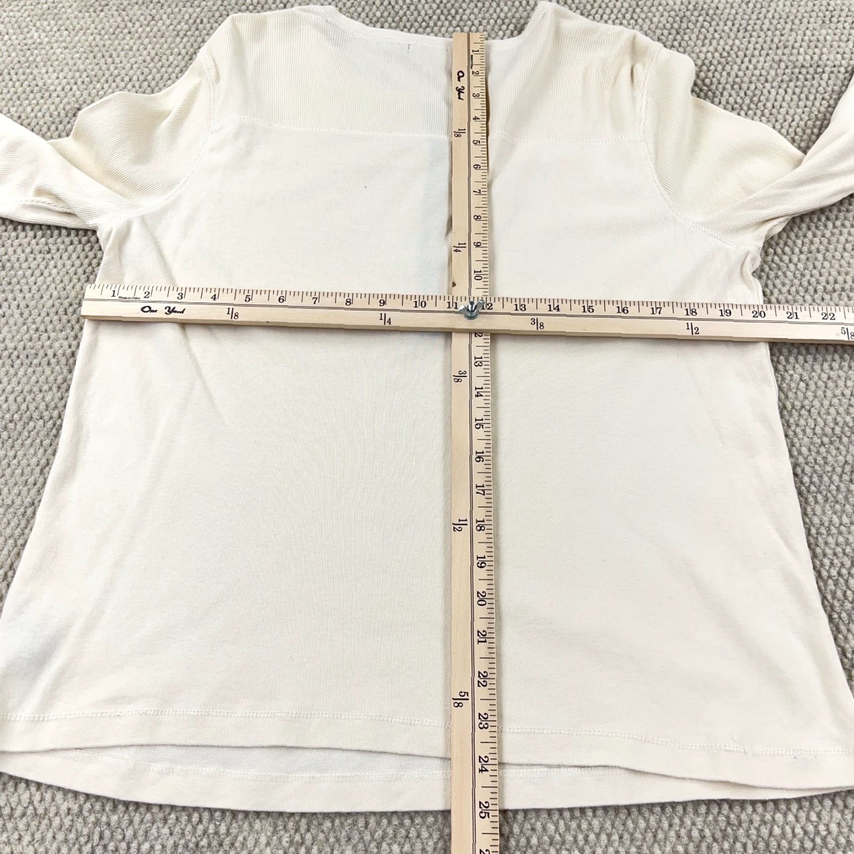 Ralph Lauren Vintage Ralph Lauren Women’s Henley Shirt 1X Cream White Cotton Thermal Casual Easy Care Size XL / US 12-14 / IT 48-50 - 6 Thumbnail